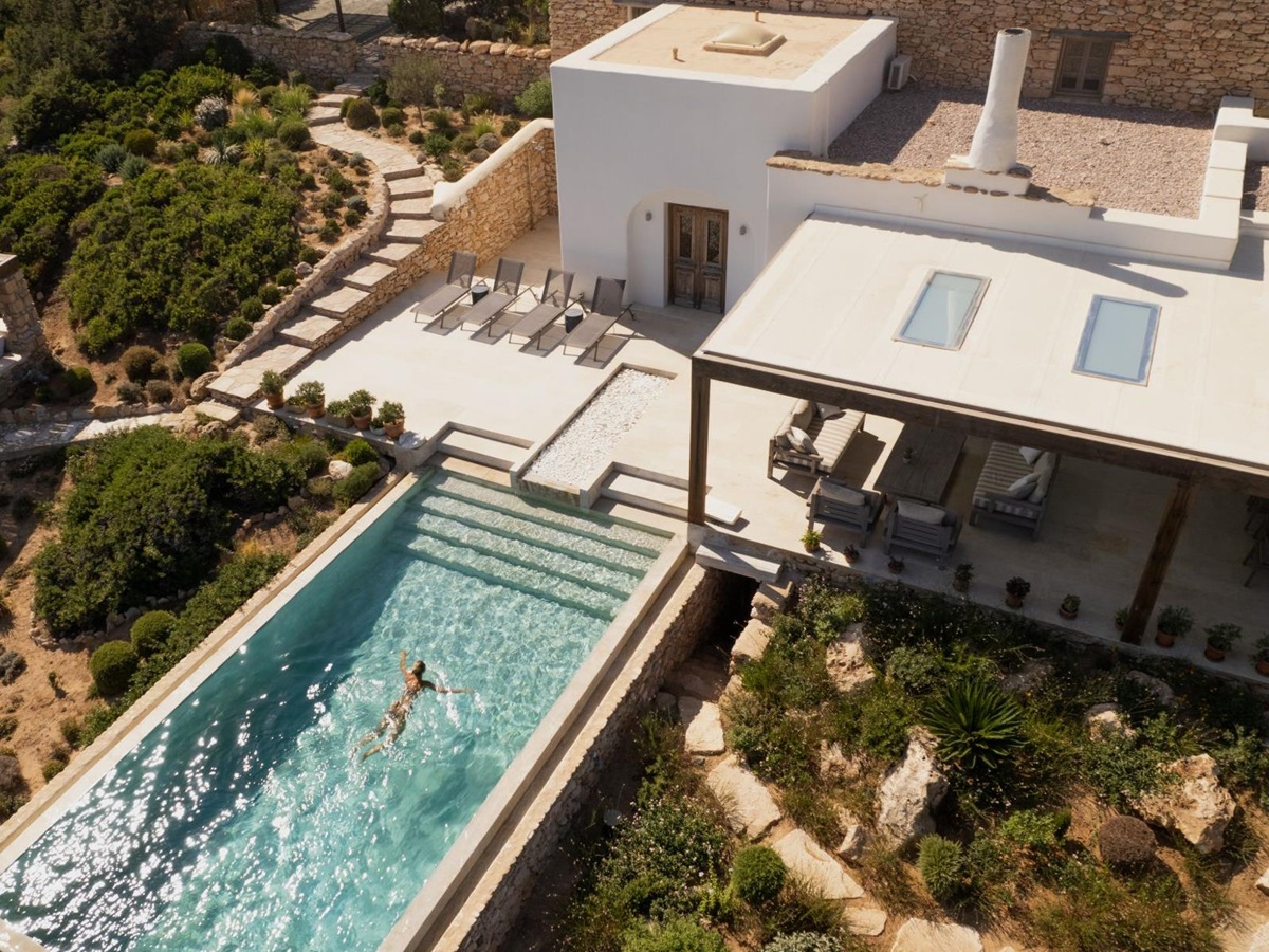 Aerial view of Villa Ilios, Paros