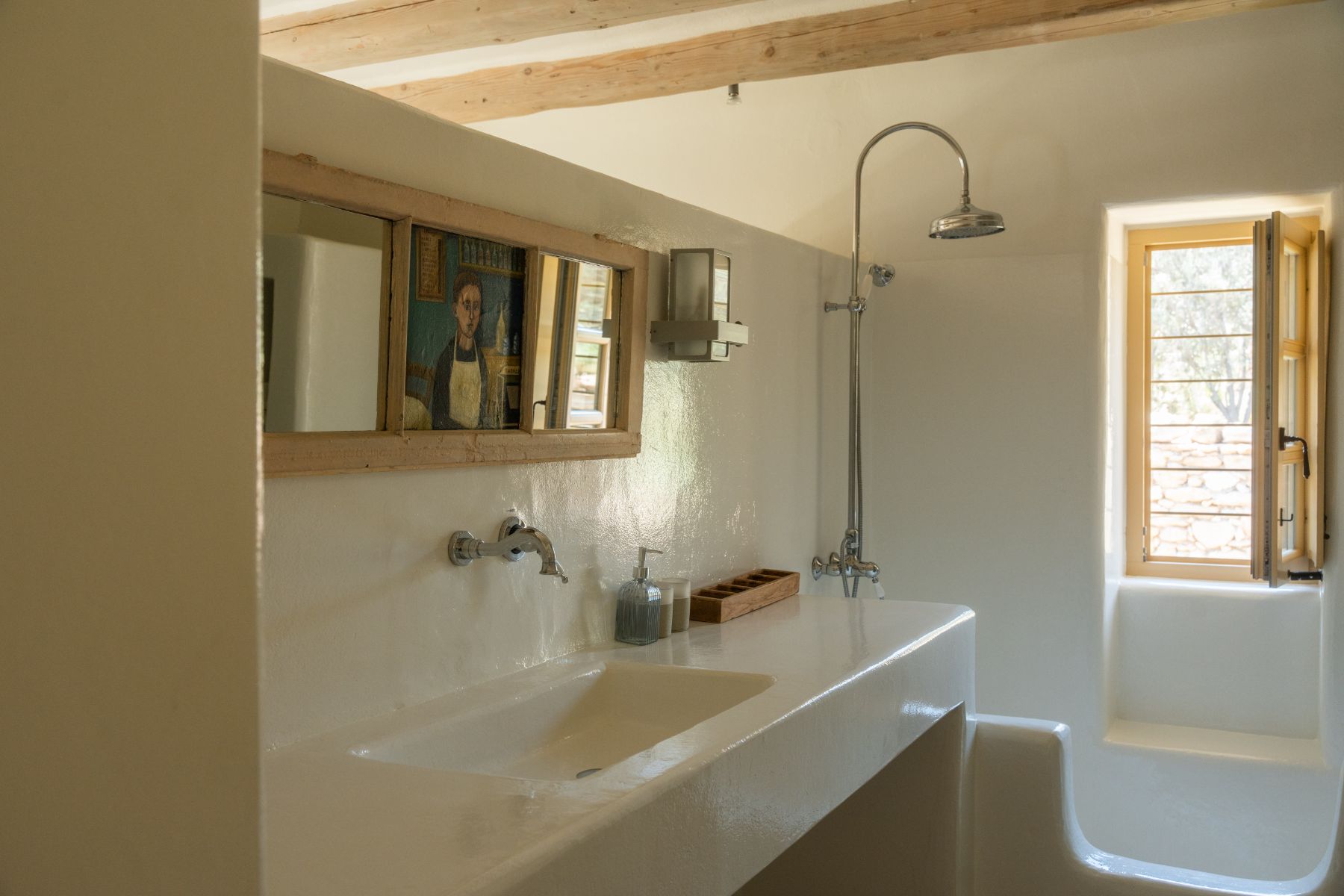 Bathroom with shower at Villa Ilios, Paros