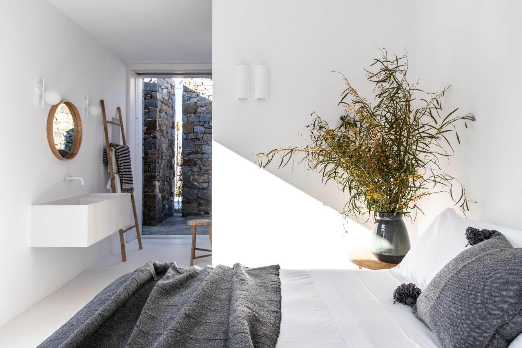 Double bedroom at Villa Irida, Paros