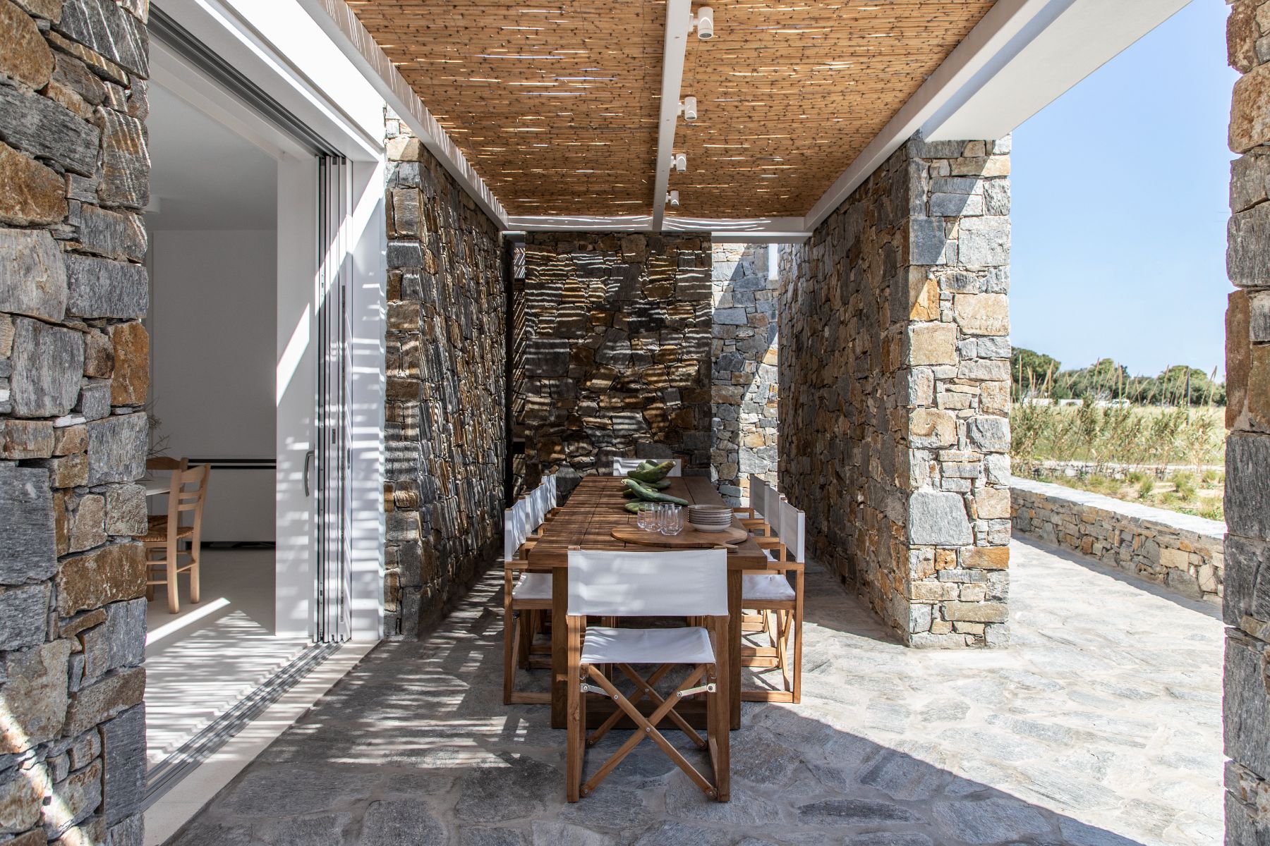 Dining terrace at Villa Irida, Paros