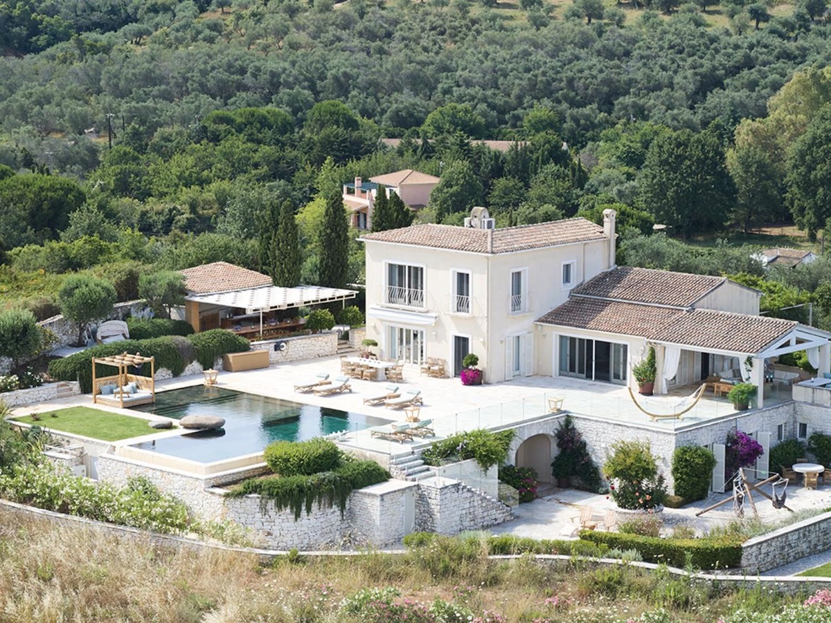 Aerial view of Villa Jasmine in Corfu
