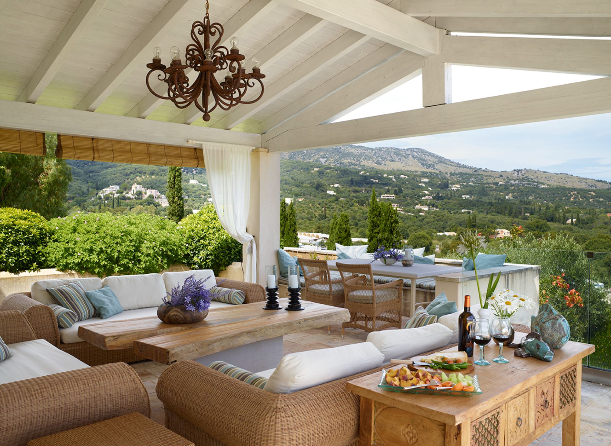 Covered outdoor living area at Villa Jasmine