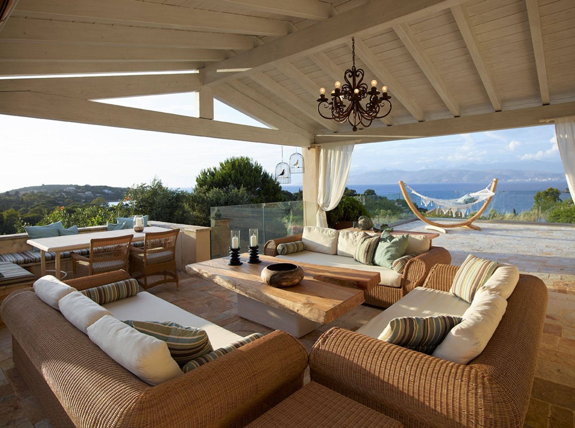 Covered outdoor living area at Villa Jasmine