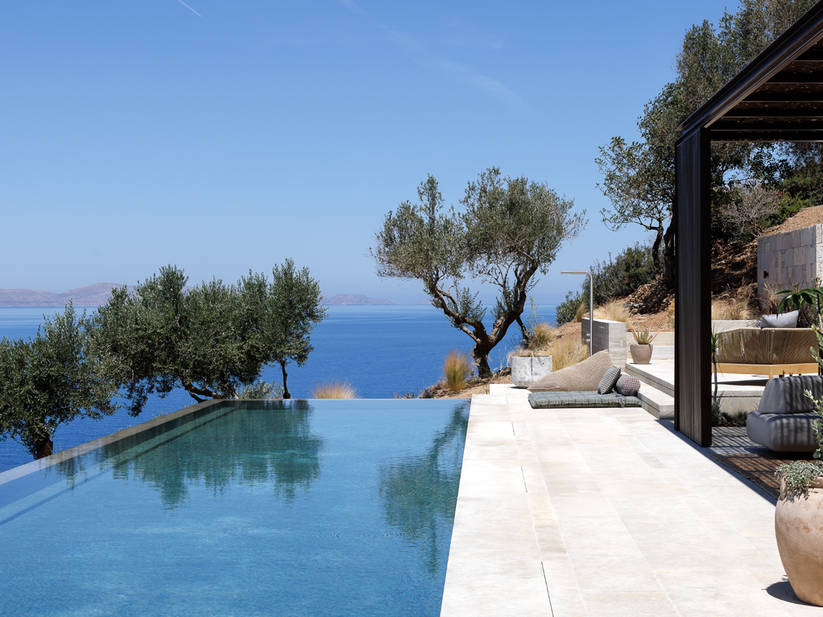Pool and terrace at Villa Kallisti, Crete