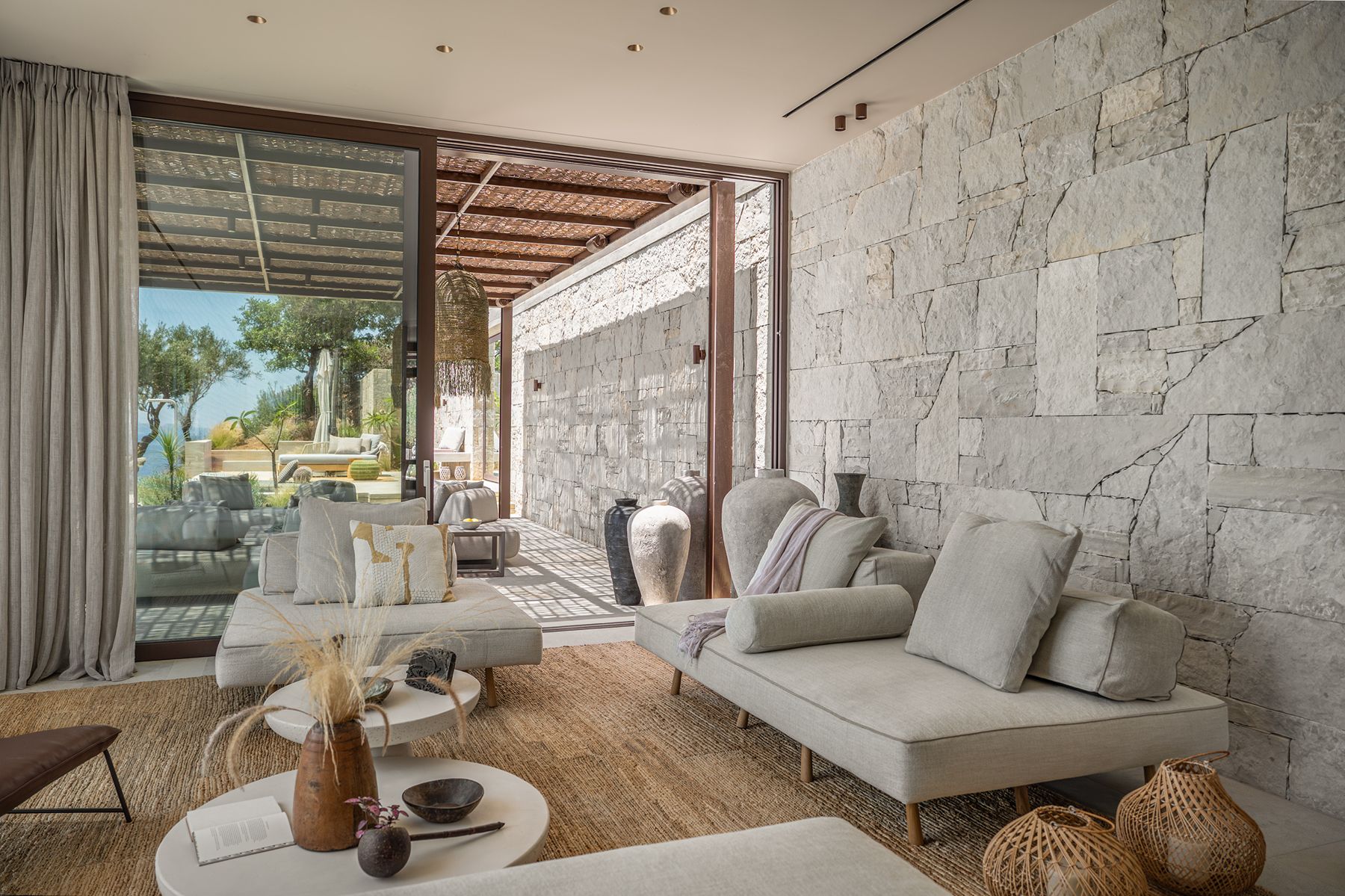 Sitting room at Villa Kallisti in Crete