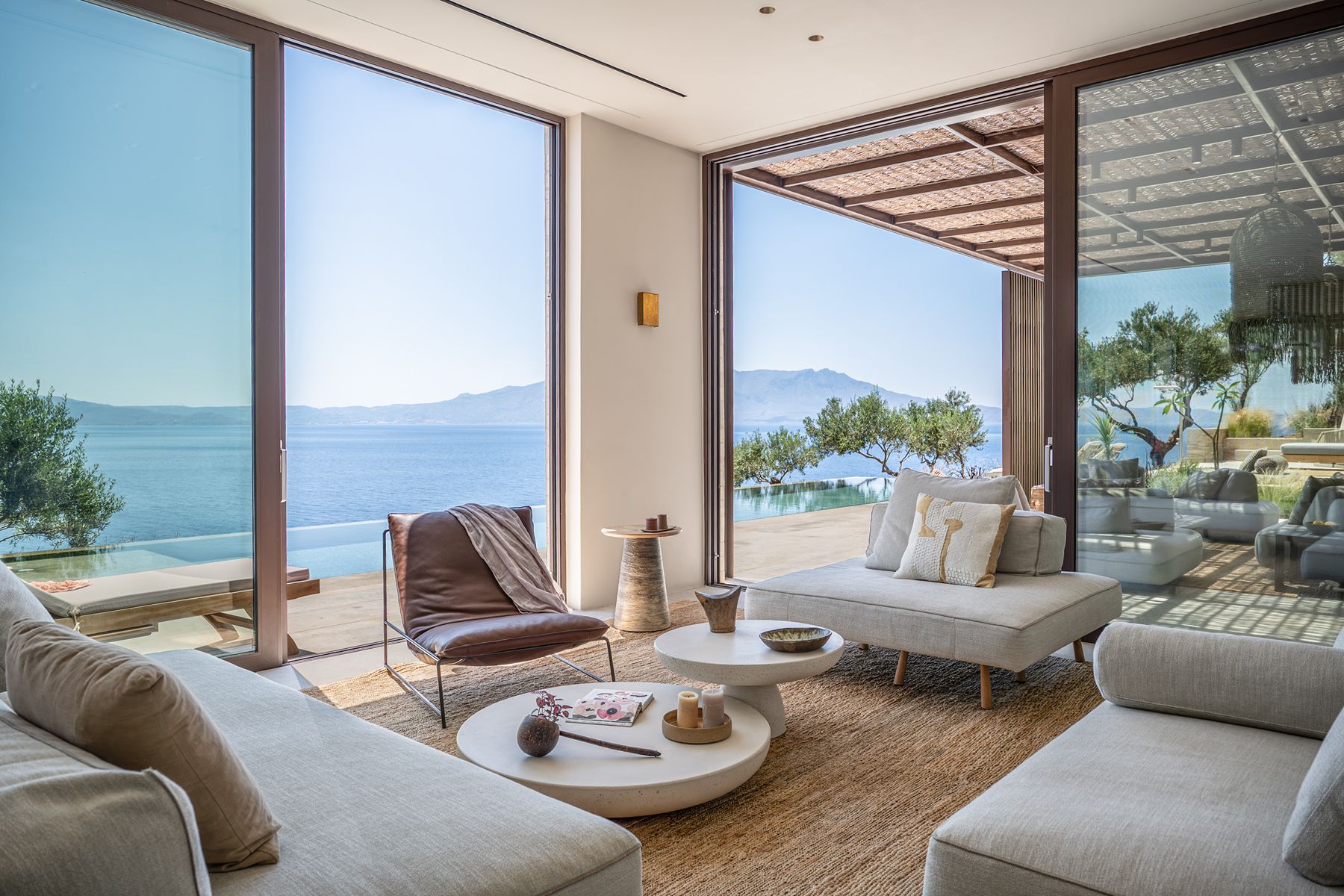 Sitting room at Villa Kallisti in Crete