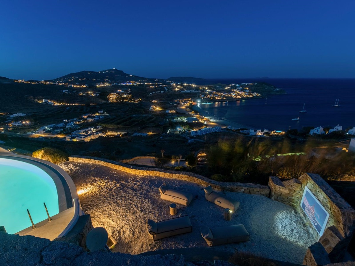 Outdoor cinema at Villa Kallos, Mykonos
