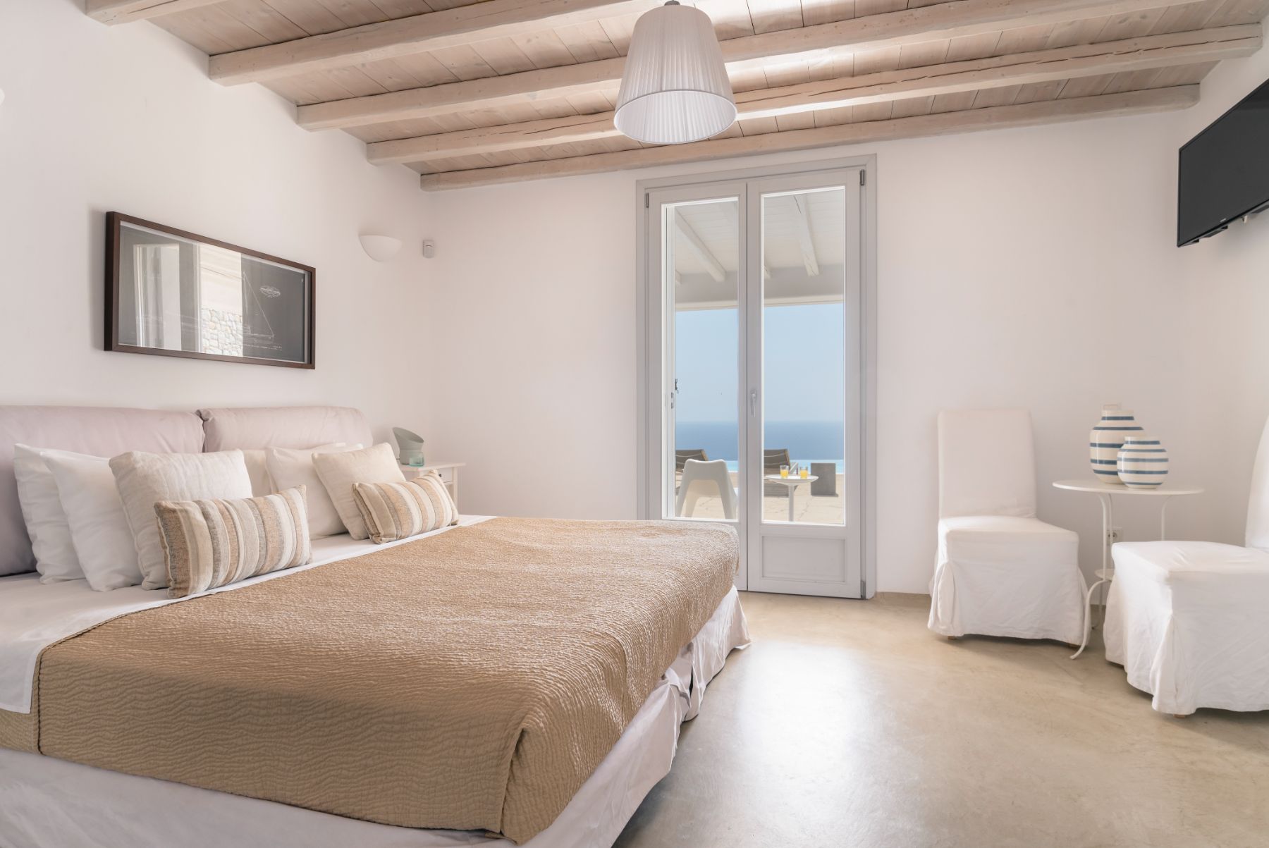 Double bedroom at Villa Kallos, Mykonos