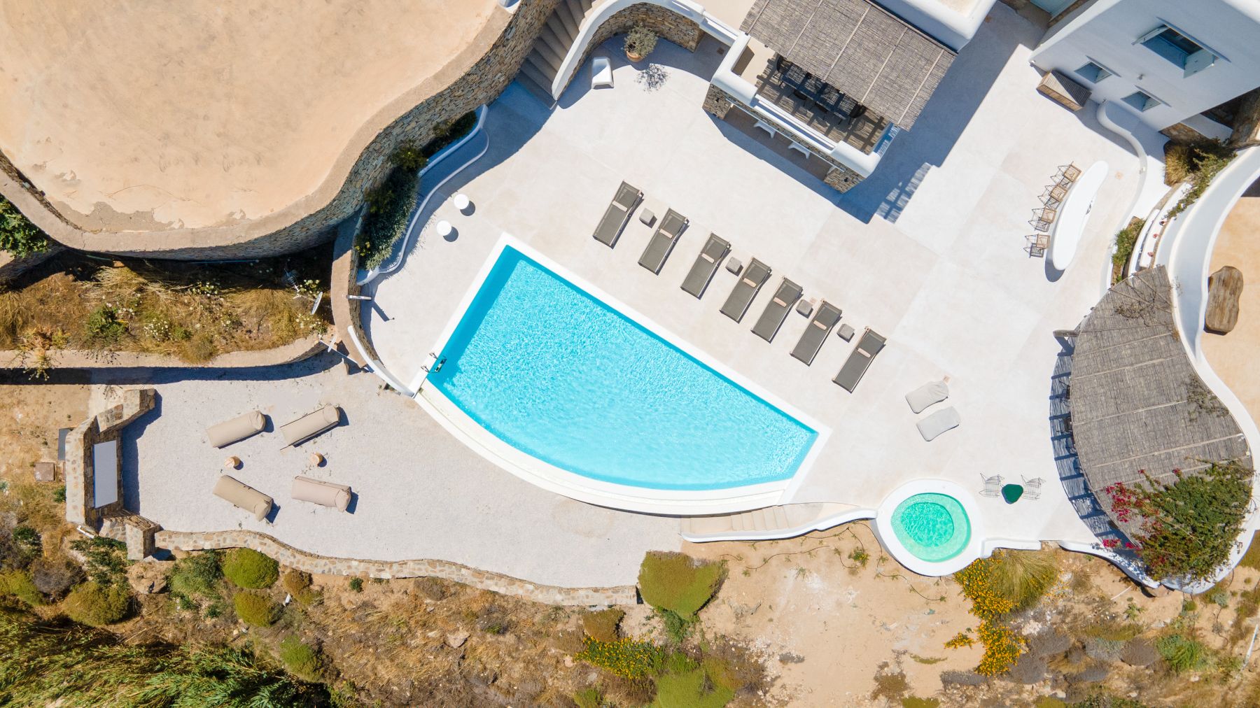 Aerial view of Villa Kallos, Mykonos