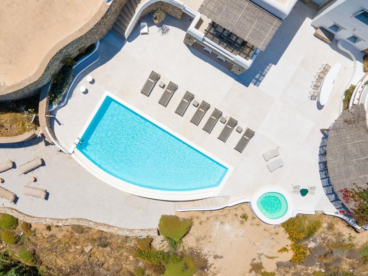 Aerial view of Villa Kallos, Mykonos