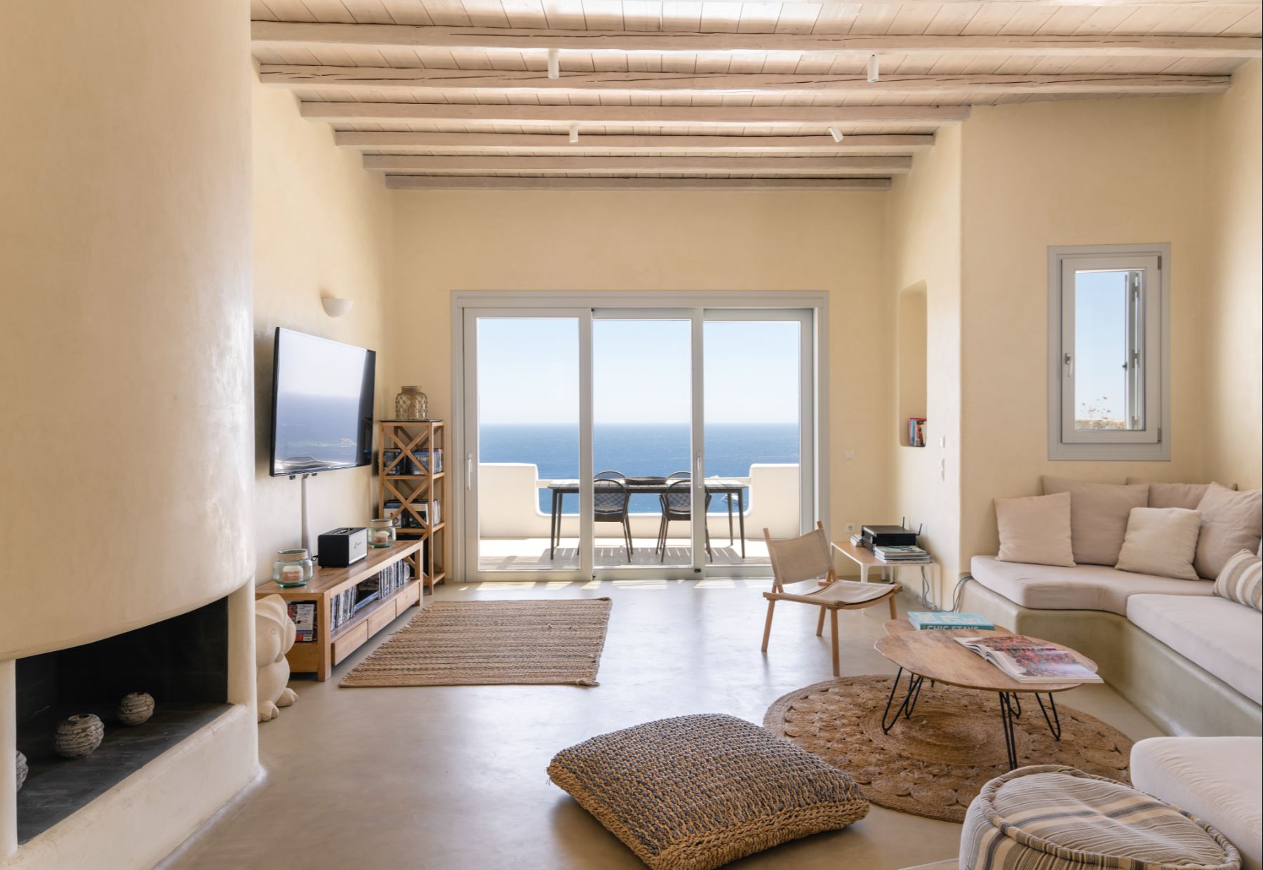 Living room at Villa Kallos, Mykonos