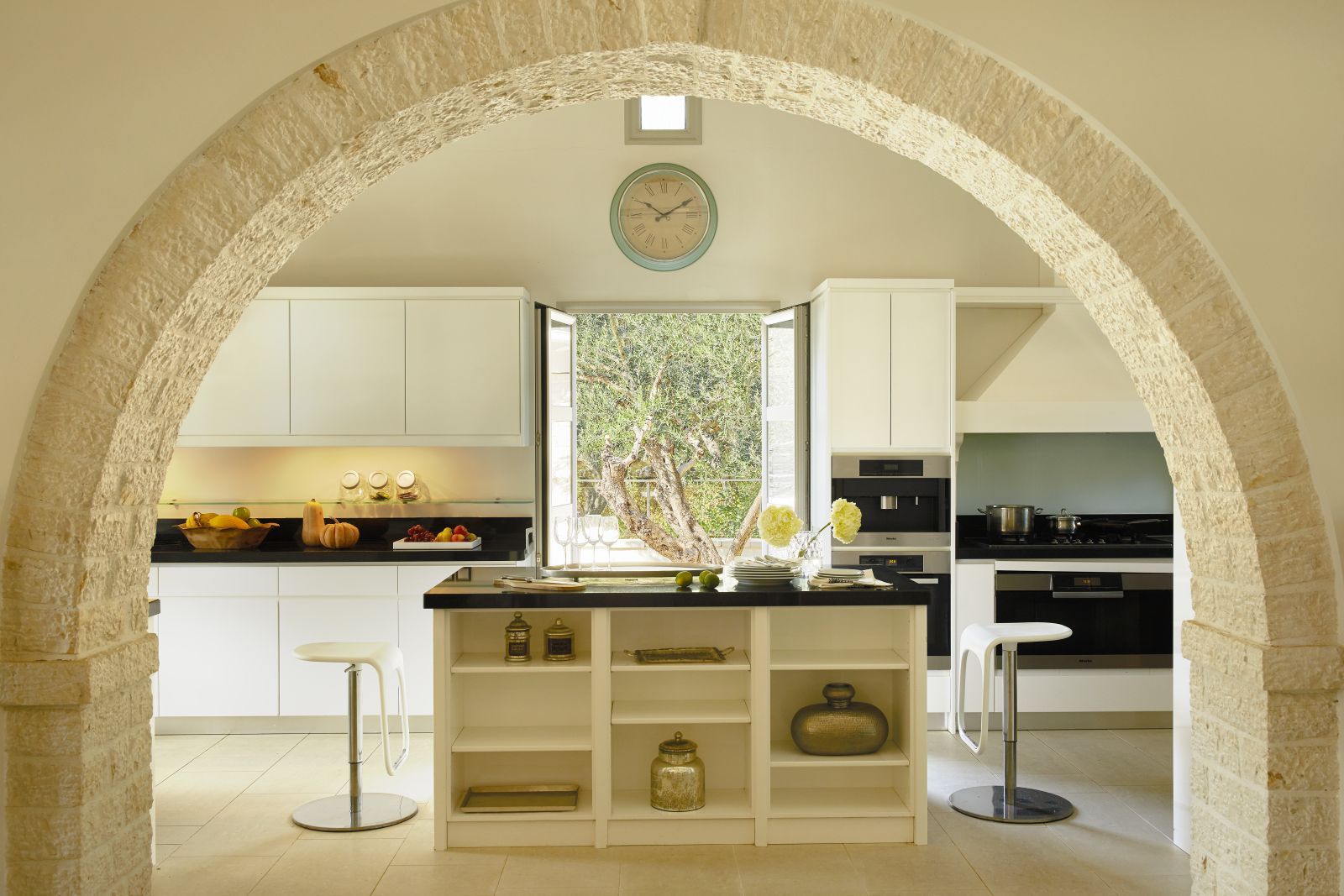 the kitchen