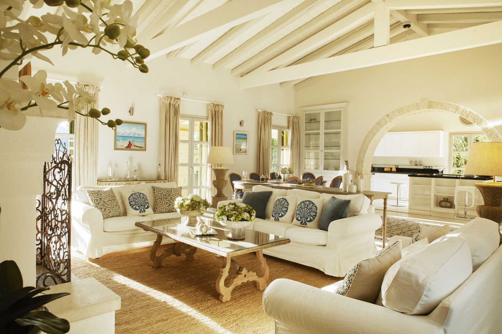 the living room at villa castro