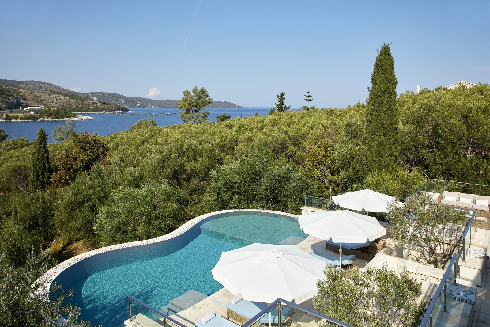 a view from the pool at villa castro