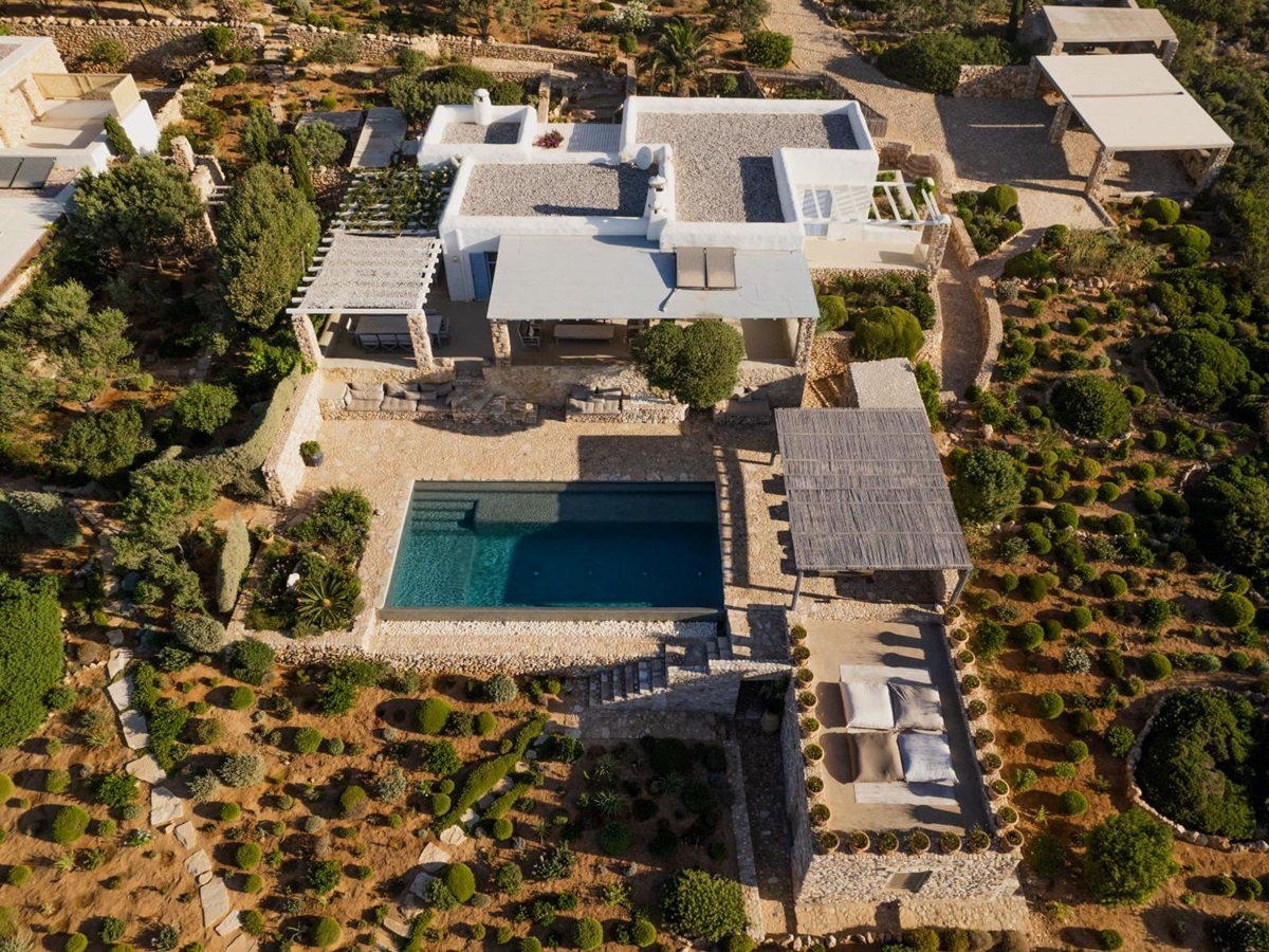 Aerial view of Villa Kymata, Paros
