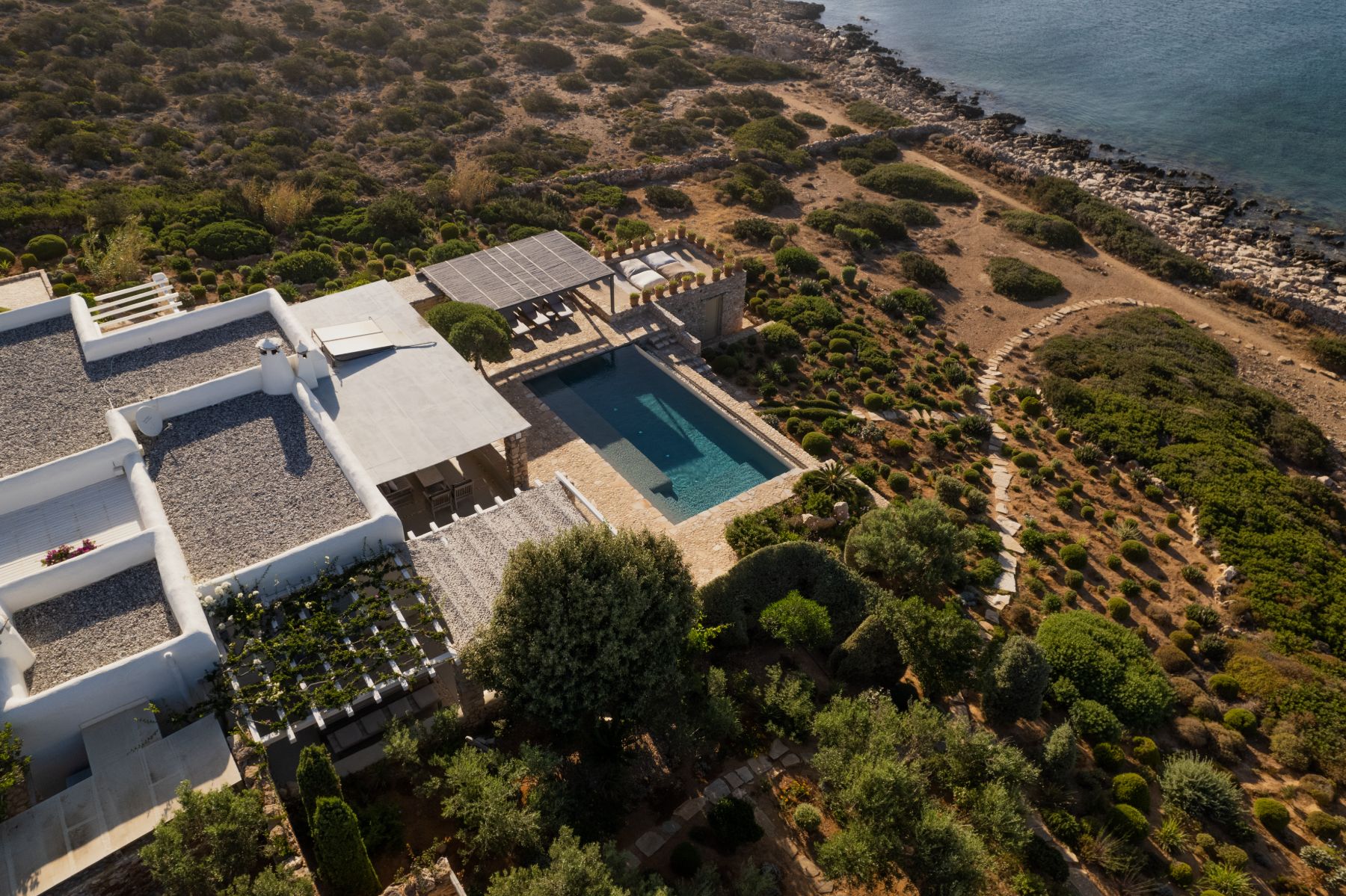 Aerial view of Villa Kymata, Paros