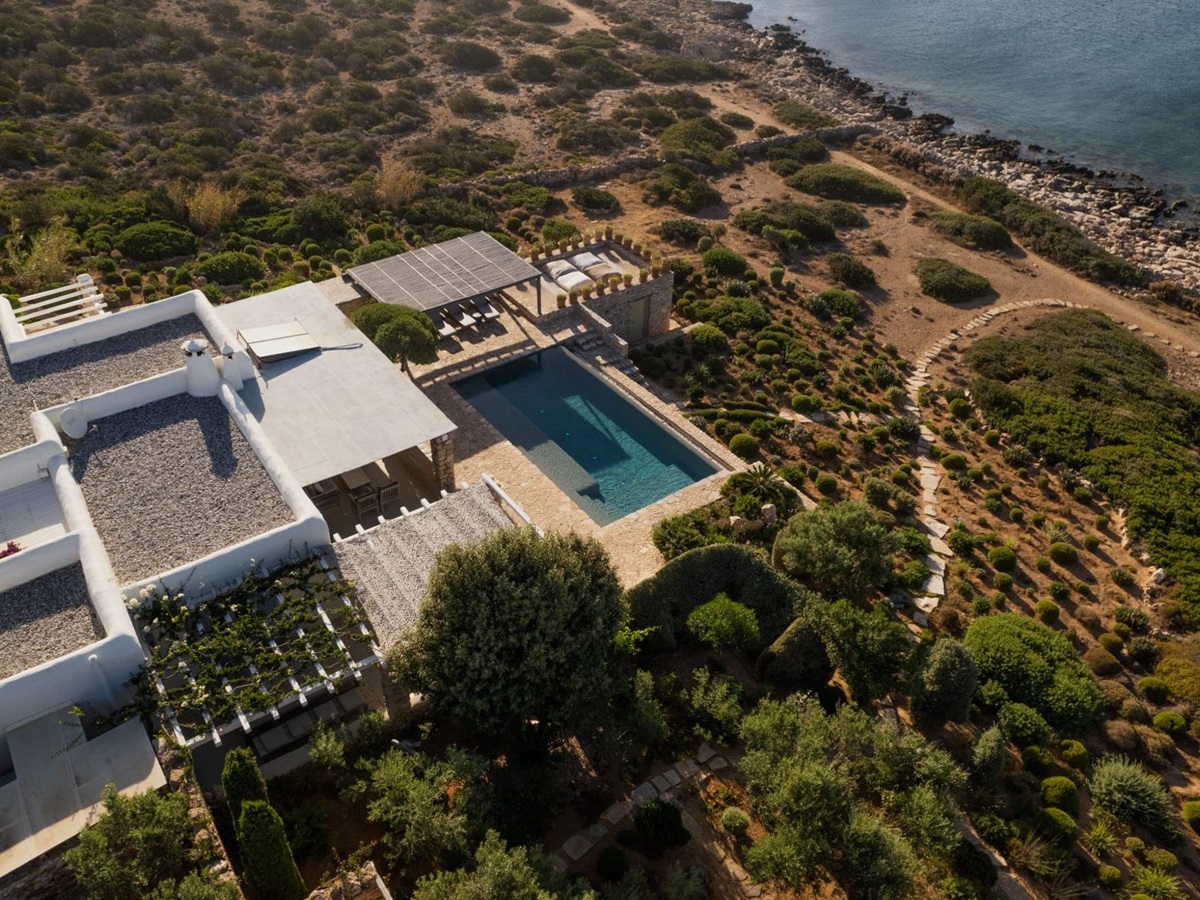 Aerial view of Villa Kymata, Paros