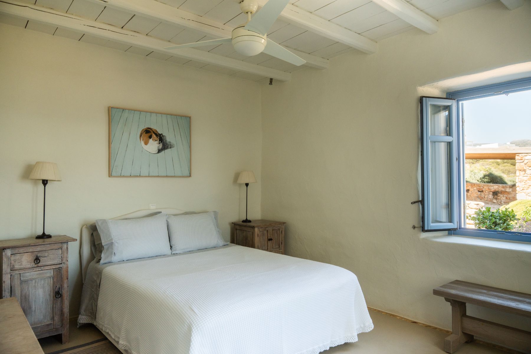Double bedroom at Villa Kymata, Paros