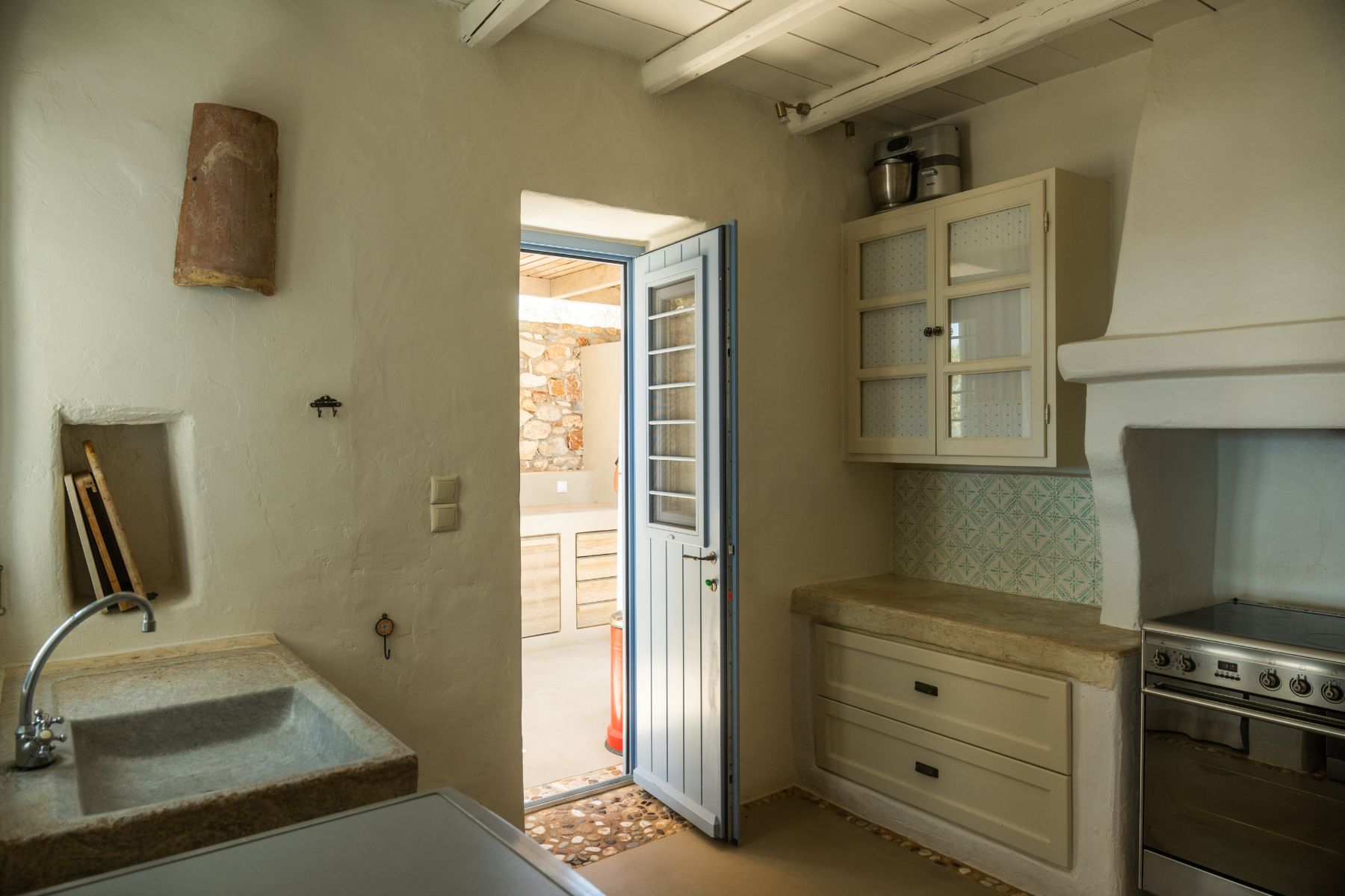 Kitchen at Villa Kymata, Paros