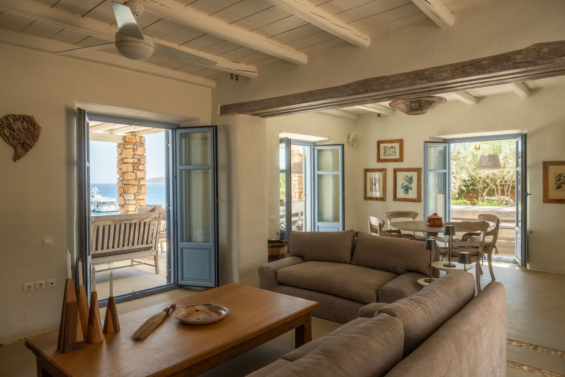 Living room at Villa Kymata, Paros
