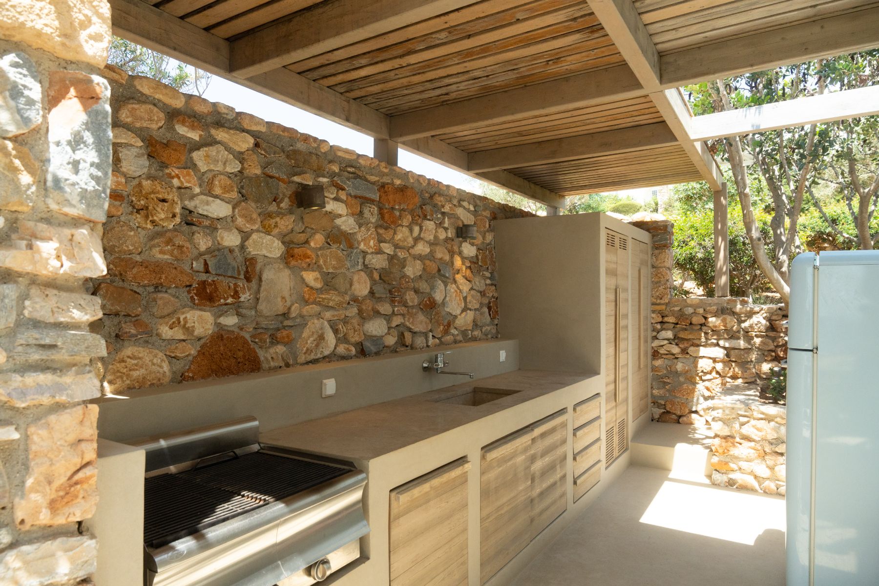 Outdoor kitchen at Villa Kymata, Paros