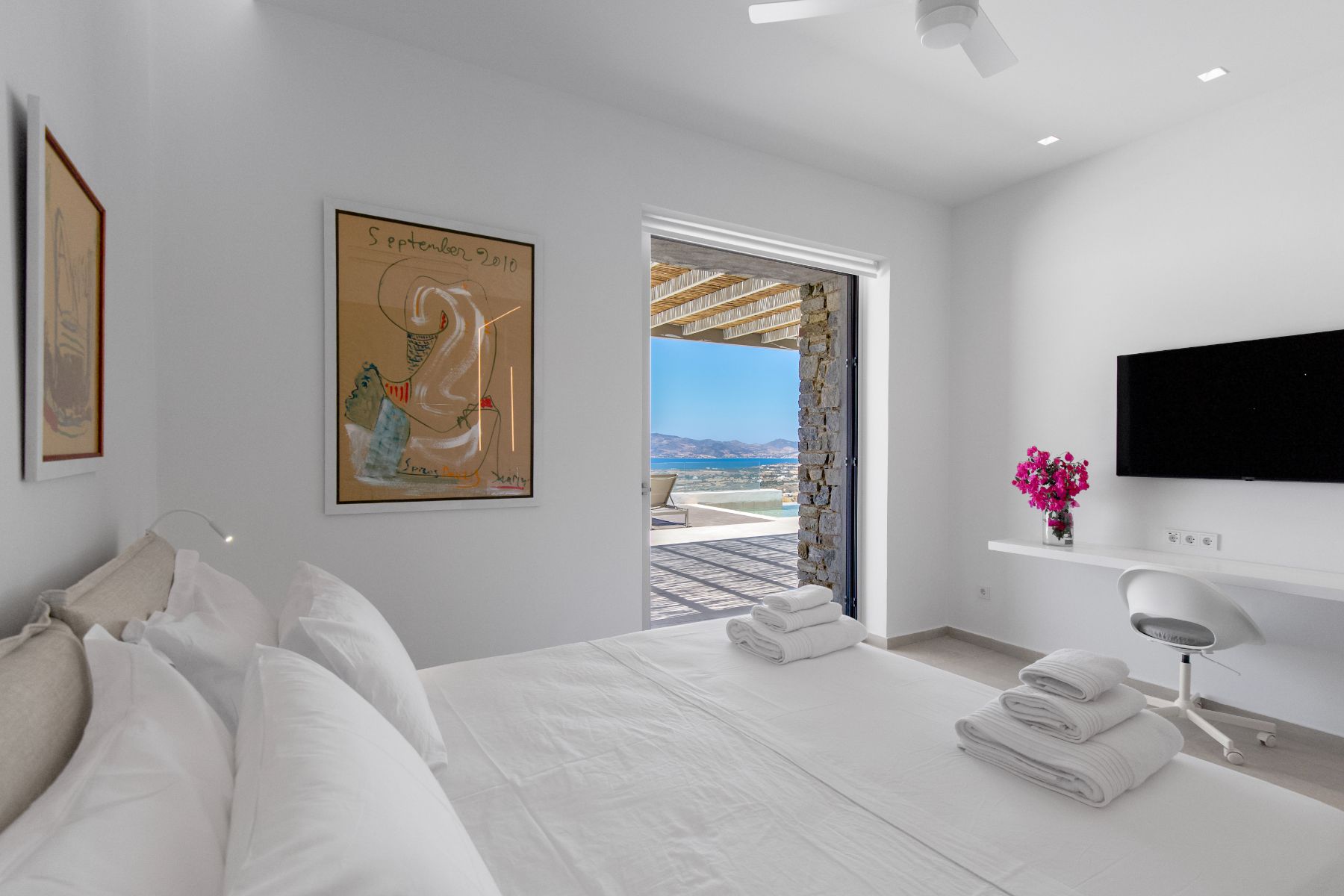 Double bedroom at Villa Lara, Paros