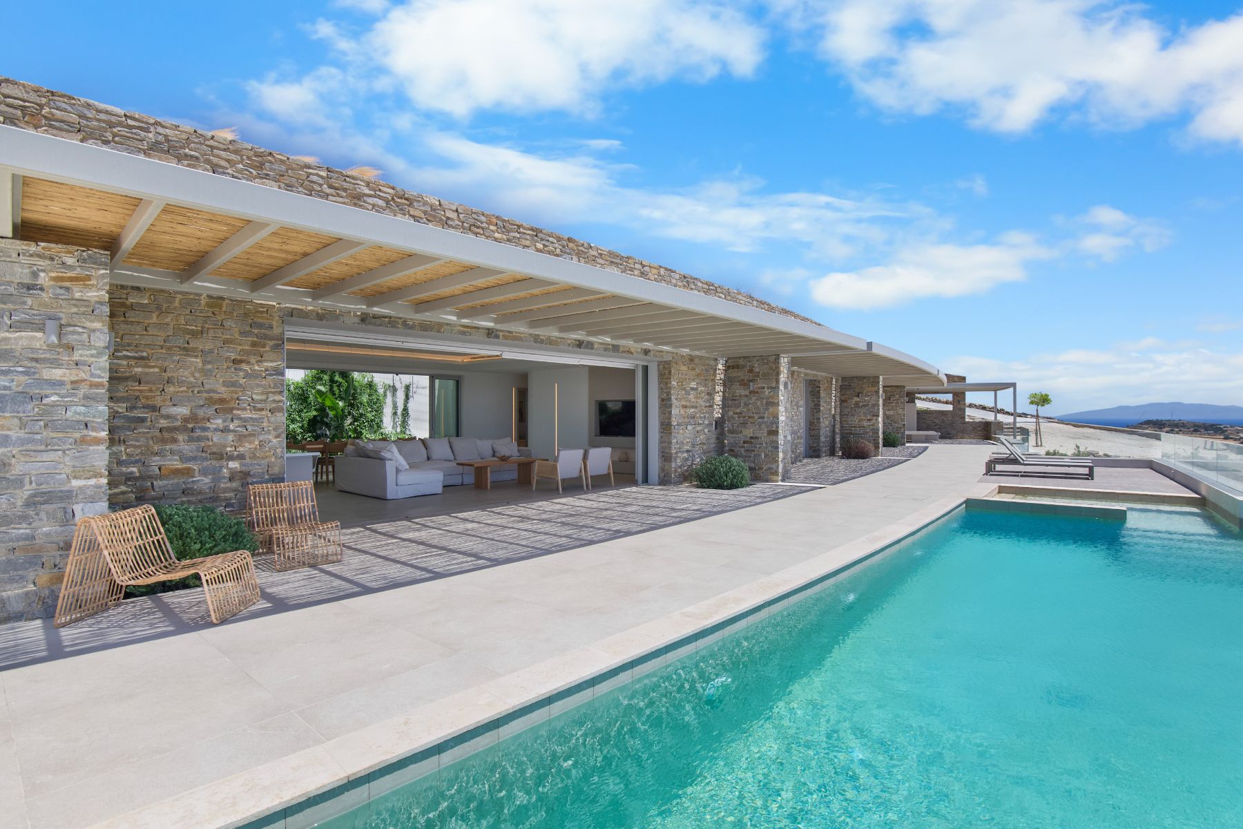Pool and terrace at Villa Lara, Paros