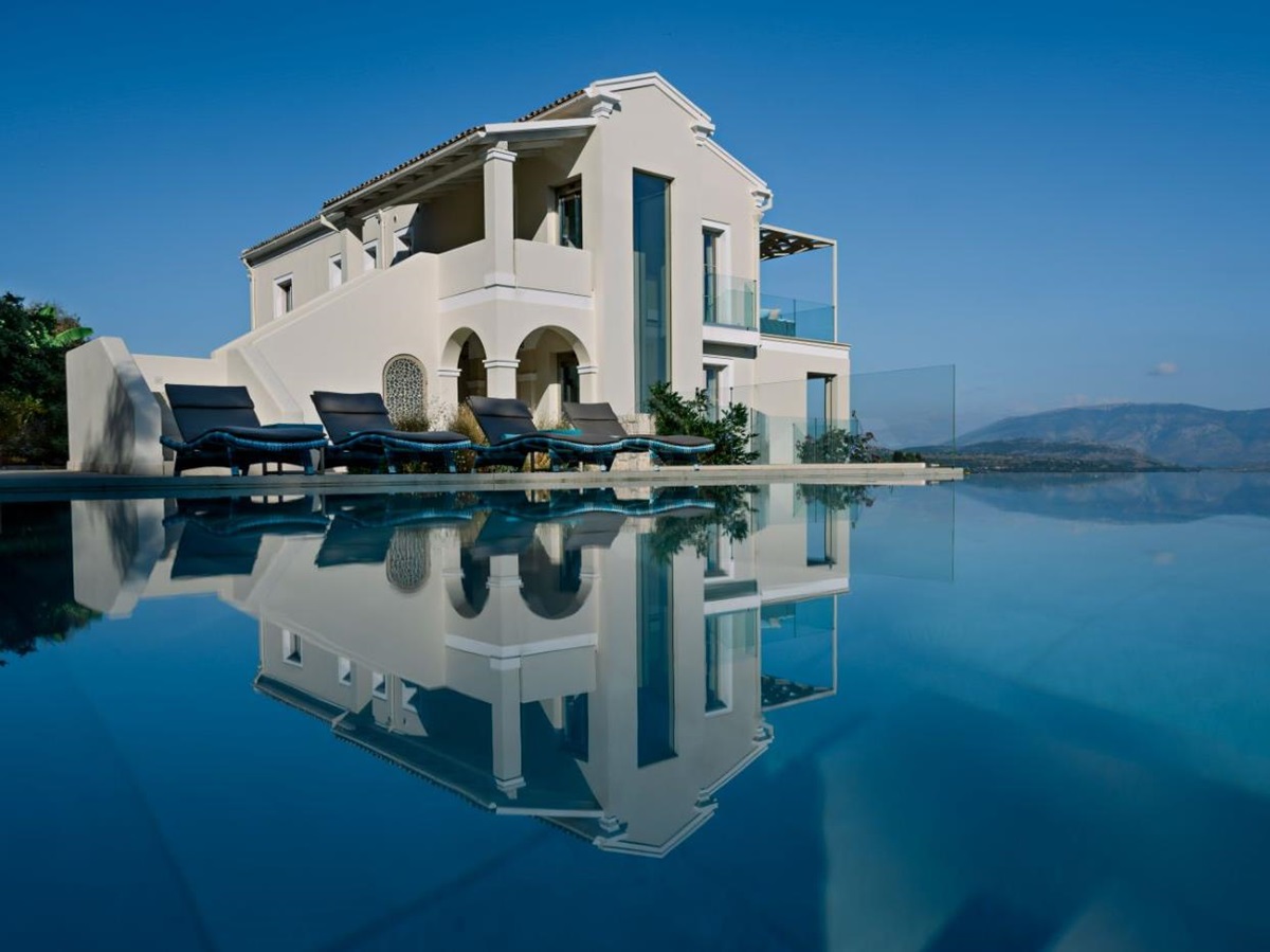 Exterior view from pool of Villa Leonidas