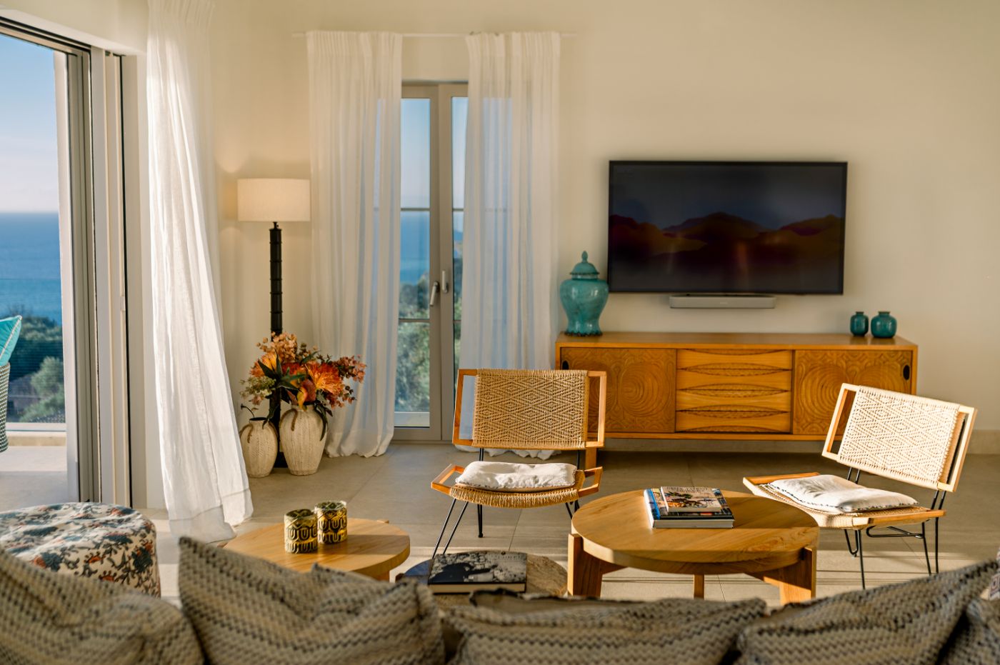 Living room at Villa Leonidas