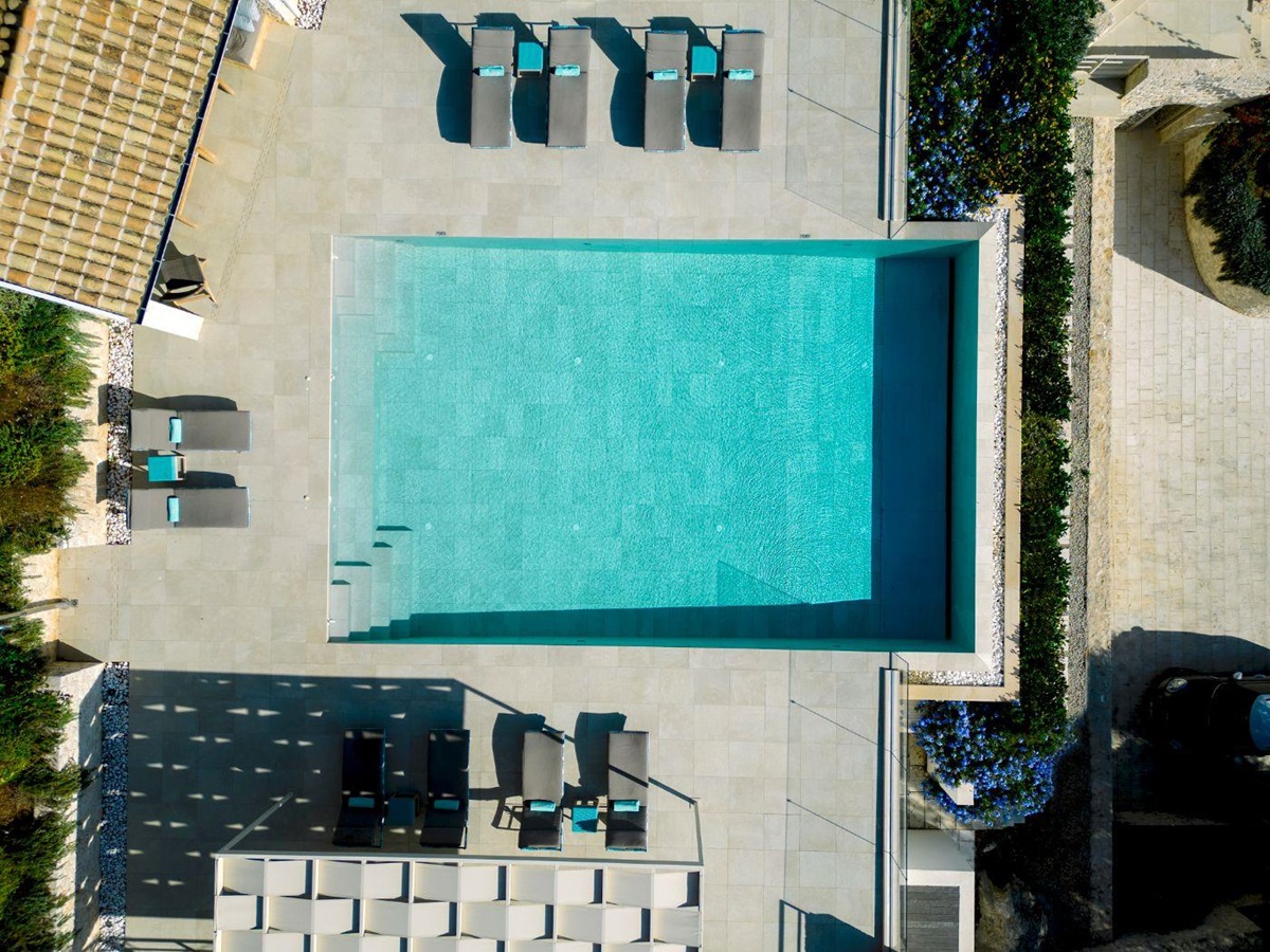 Aerial view of pool at Villa Leonidas