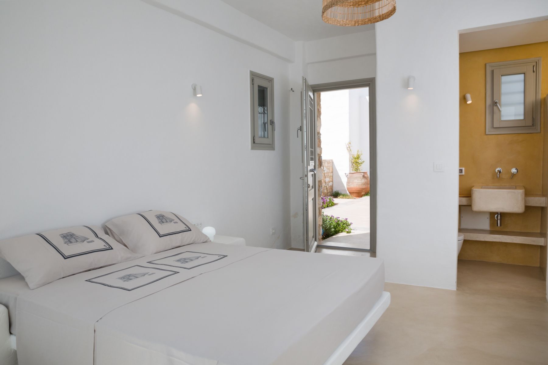 Double bedroom at Villa Livadi, Paros