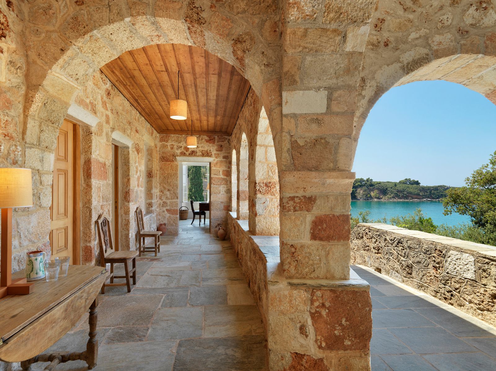 Archways at Villa Mani in the Peloponnese 
