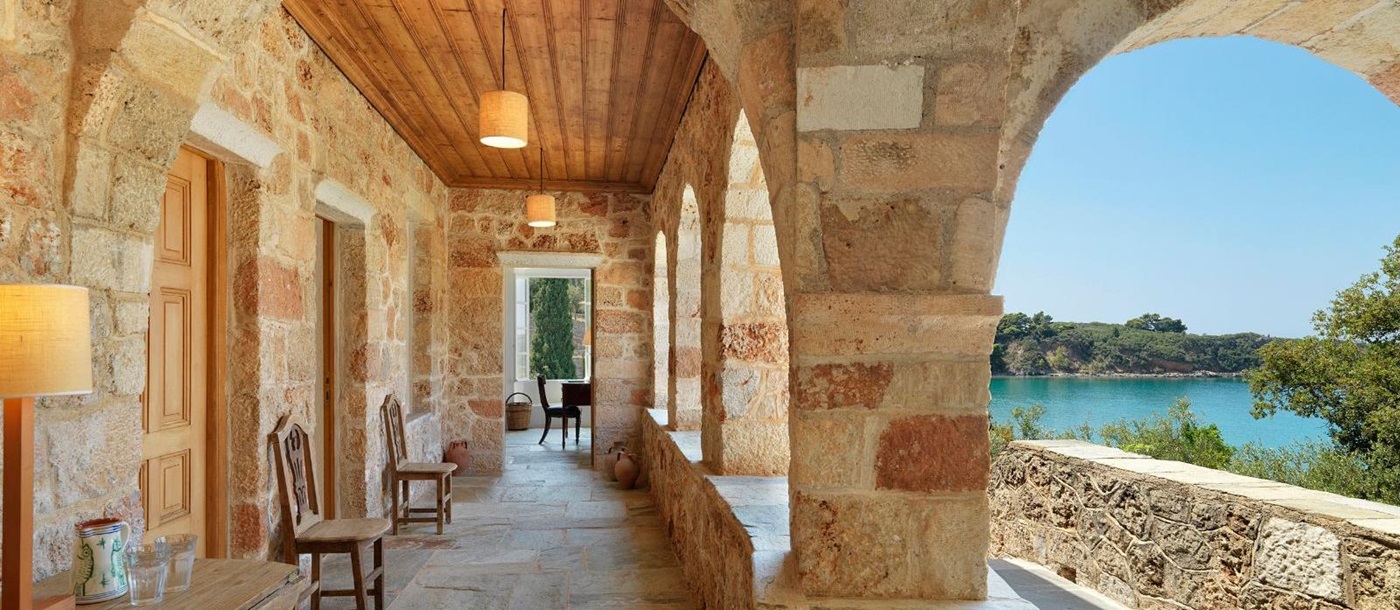 Archways at Villa Mani in the Peloponnese 