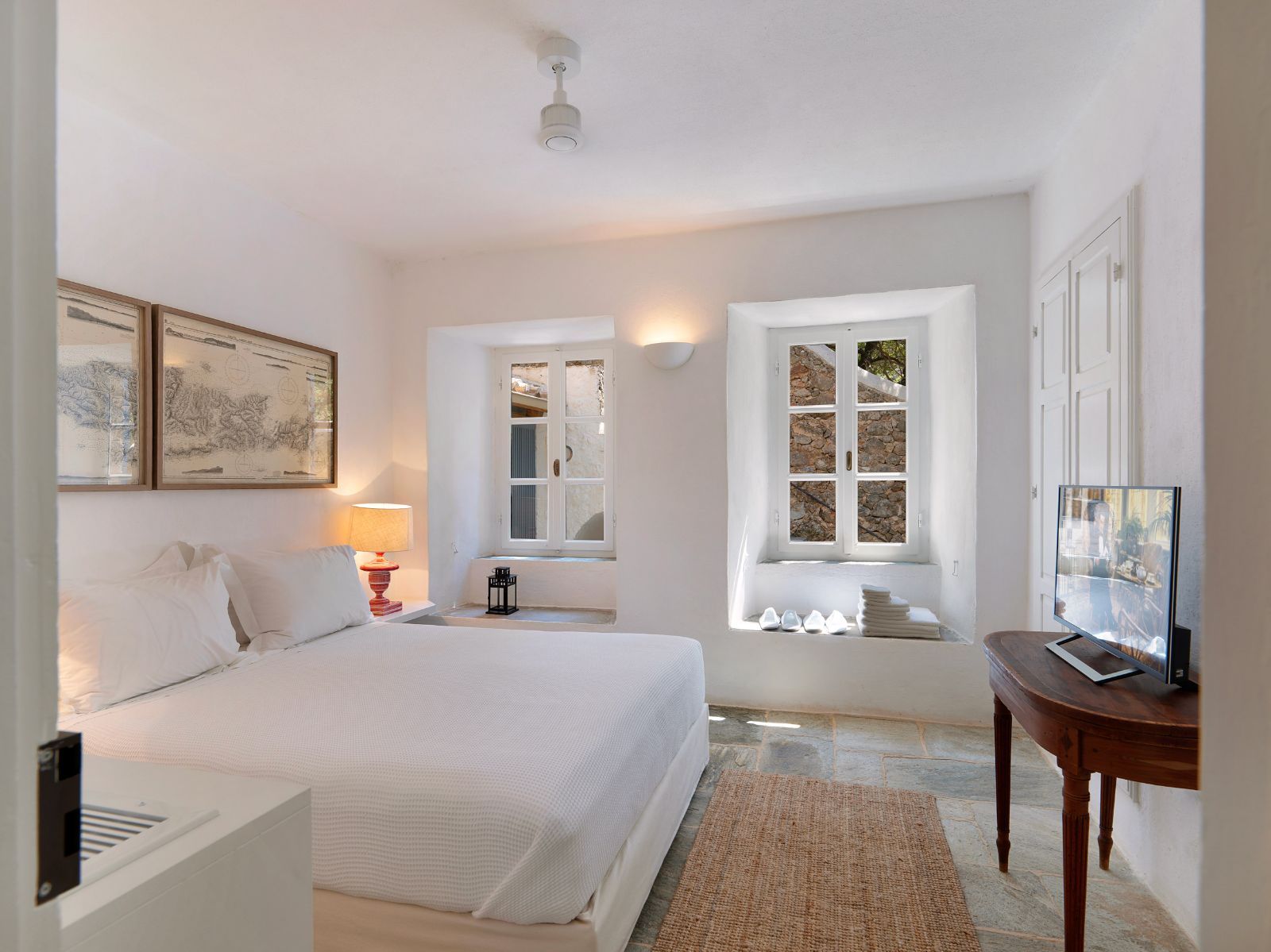 Bedroom 1 at Villa Mani in the Peloponnese 
