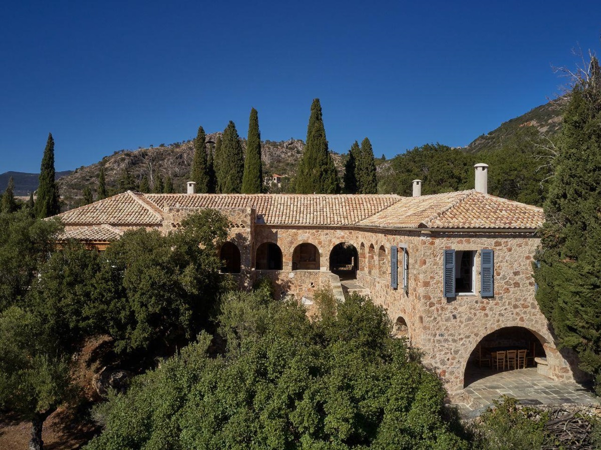 Full Exterior of Villa Mani in the Peloponnese
