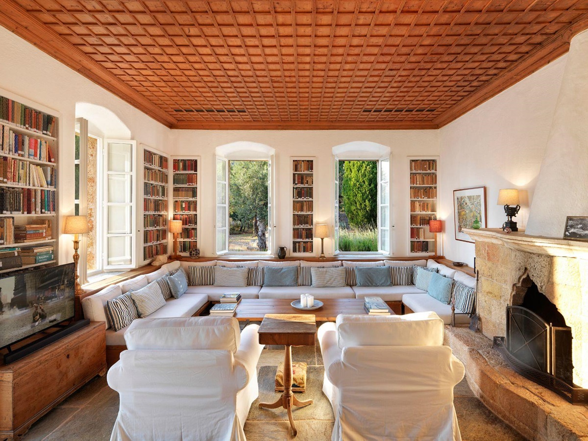 Living Room at Villa Mani in the Peloponnese