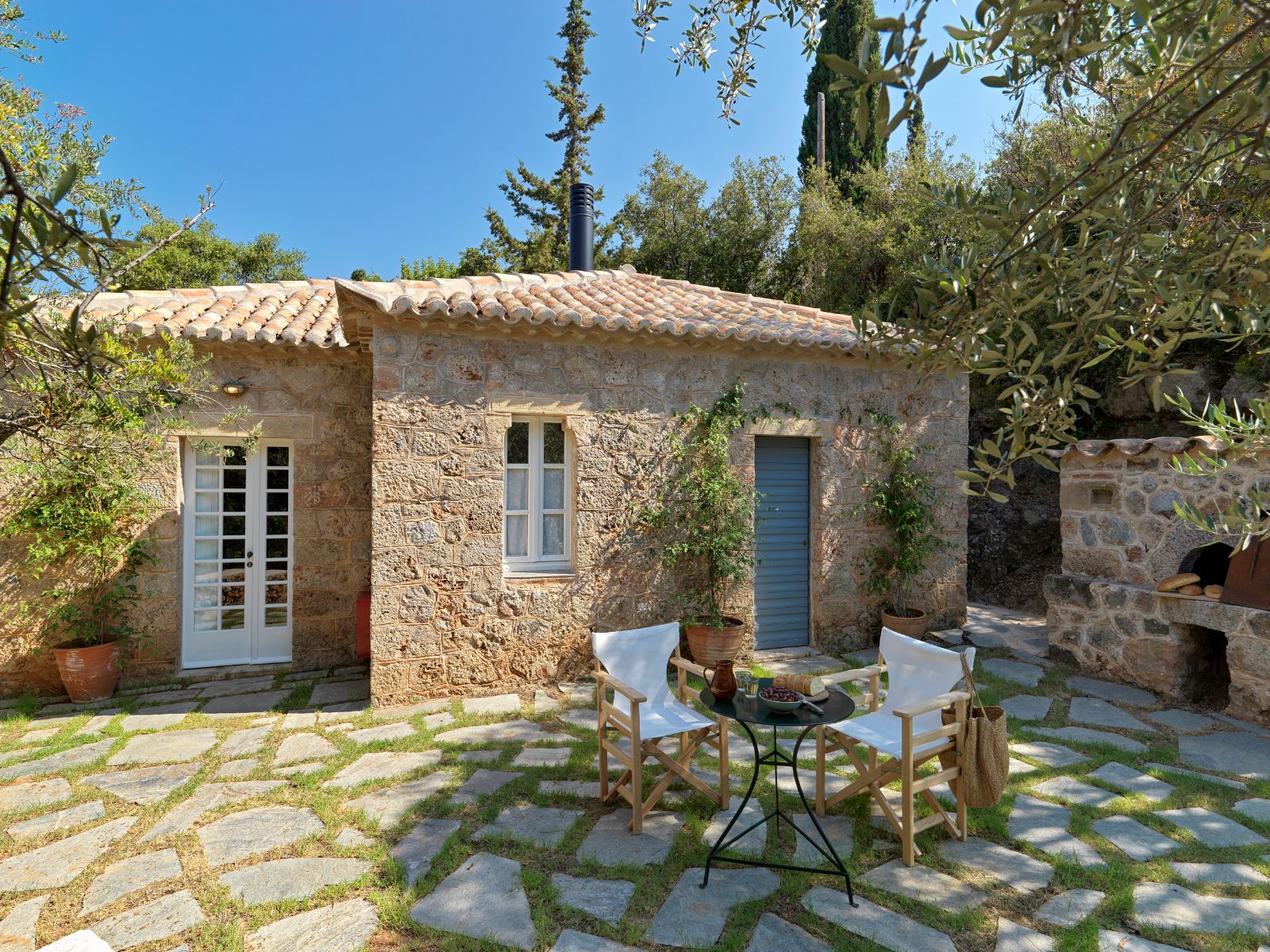 Patio at Villa Mani in the Peloponnese 