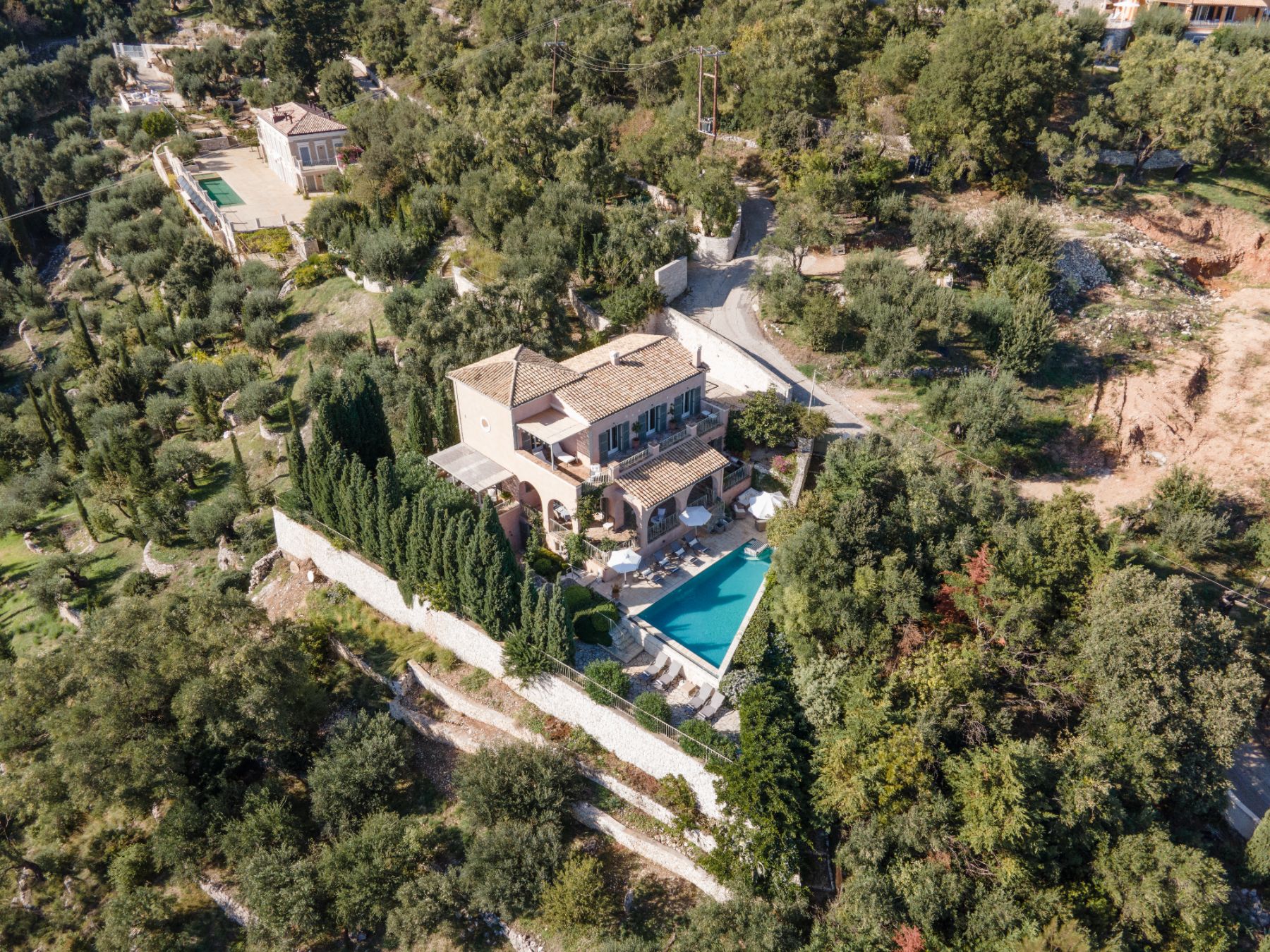 Aerial view of Villa Mareas, Corfu