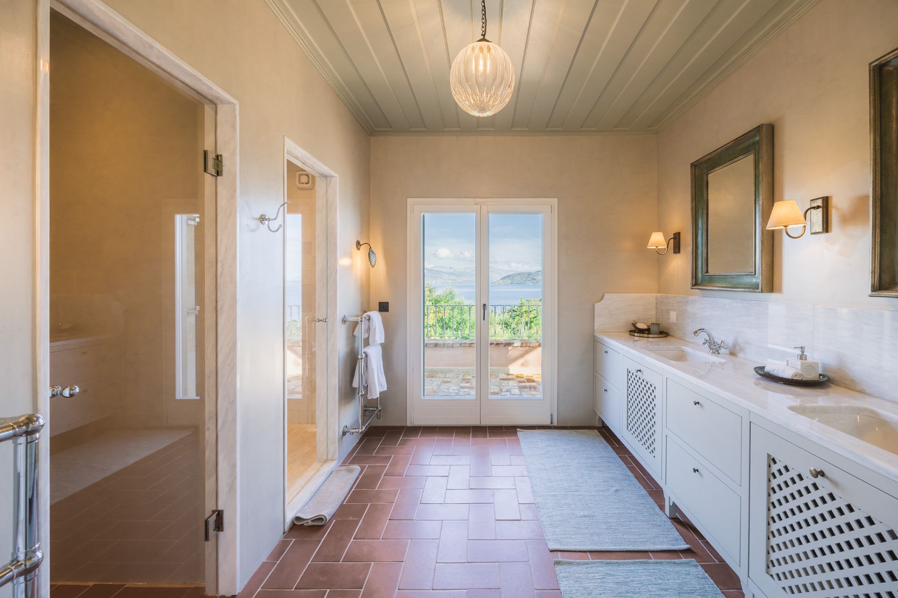 Bathroom at Villa Mareas, Corfu