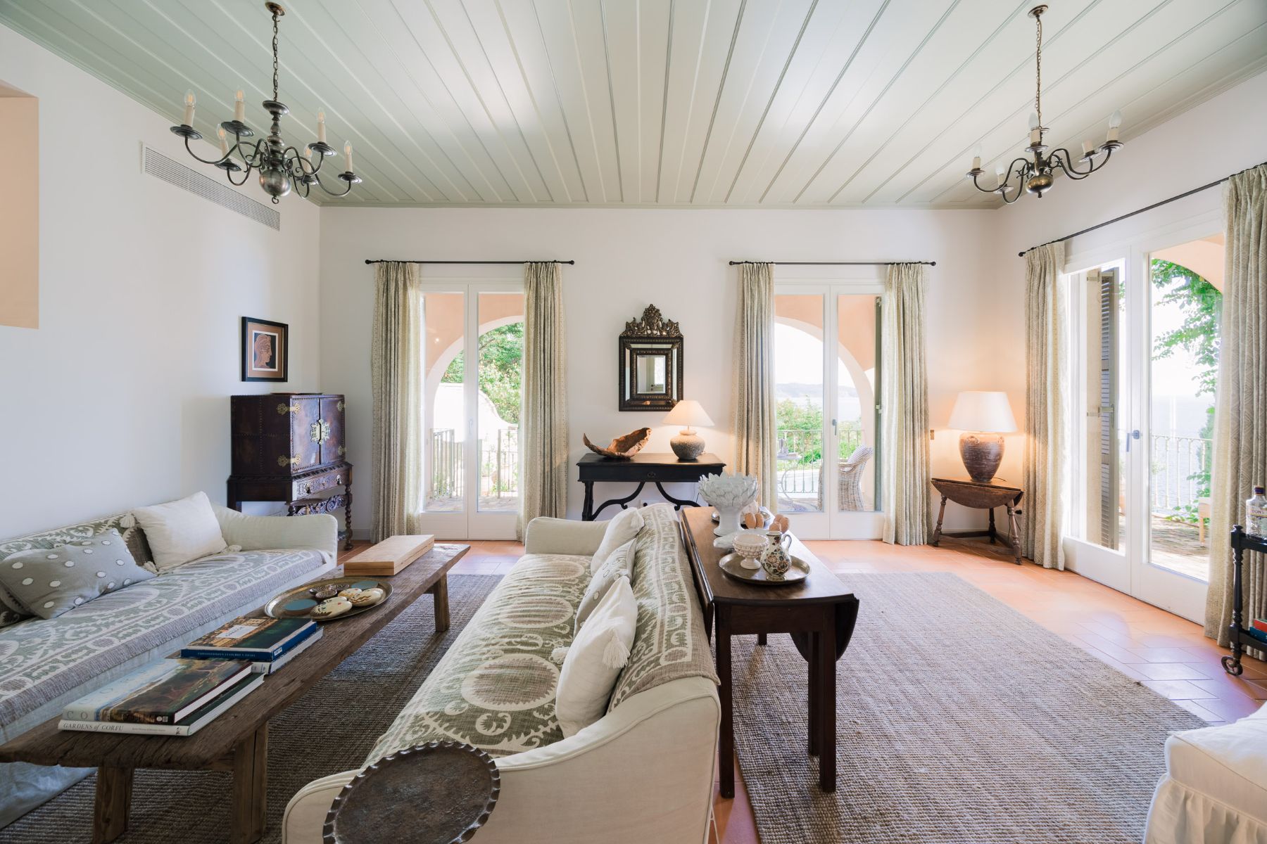 Living room at Villa Mareas, Corfu