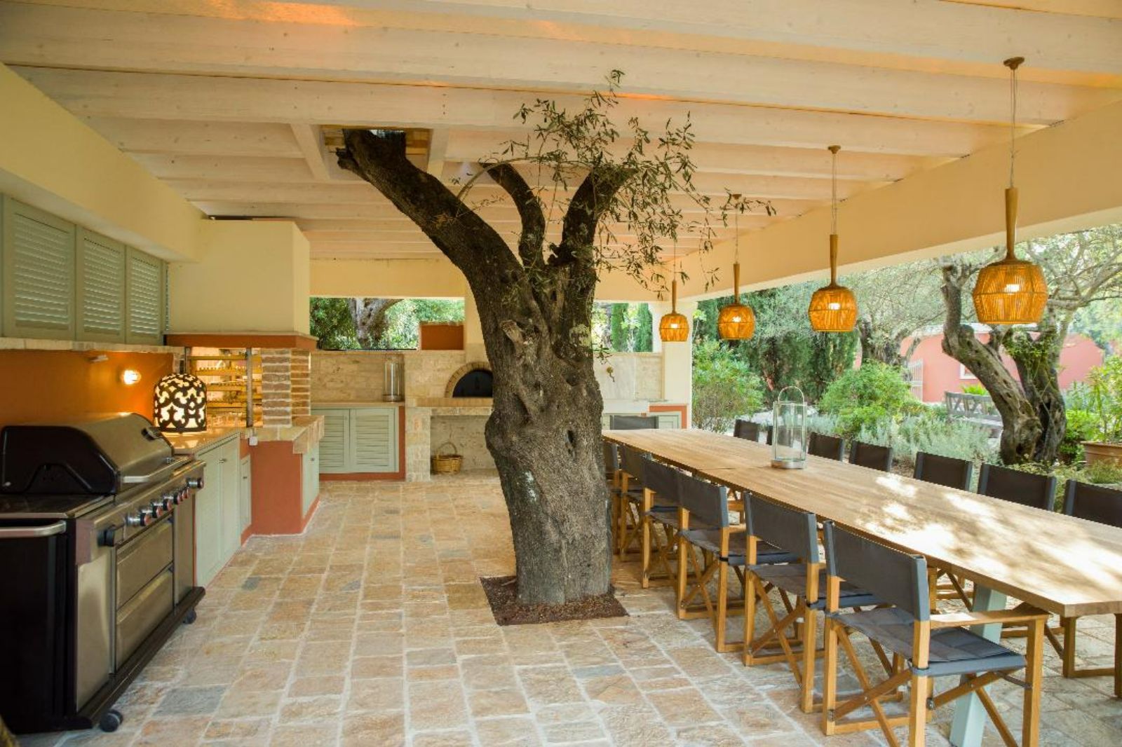 outdoor table and kitchen