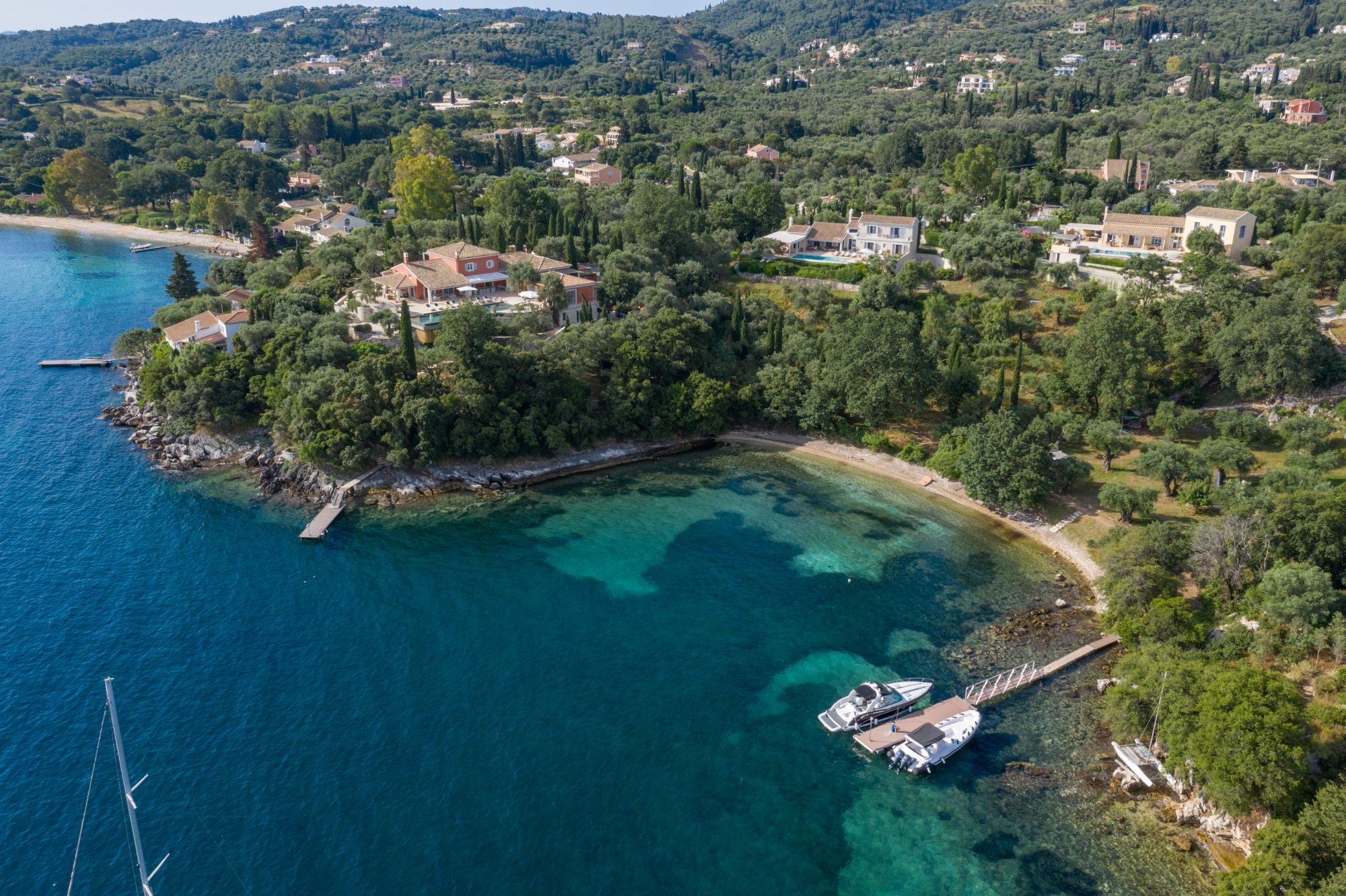 Beach and jetty at Villa Ophelia