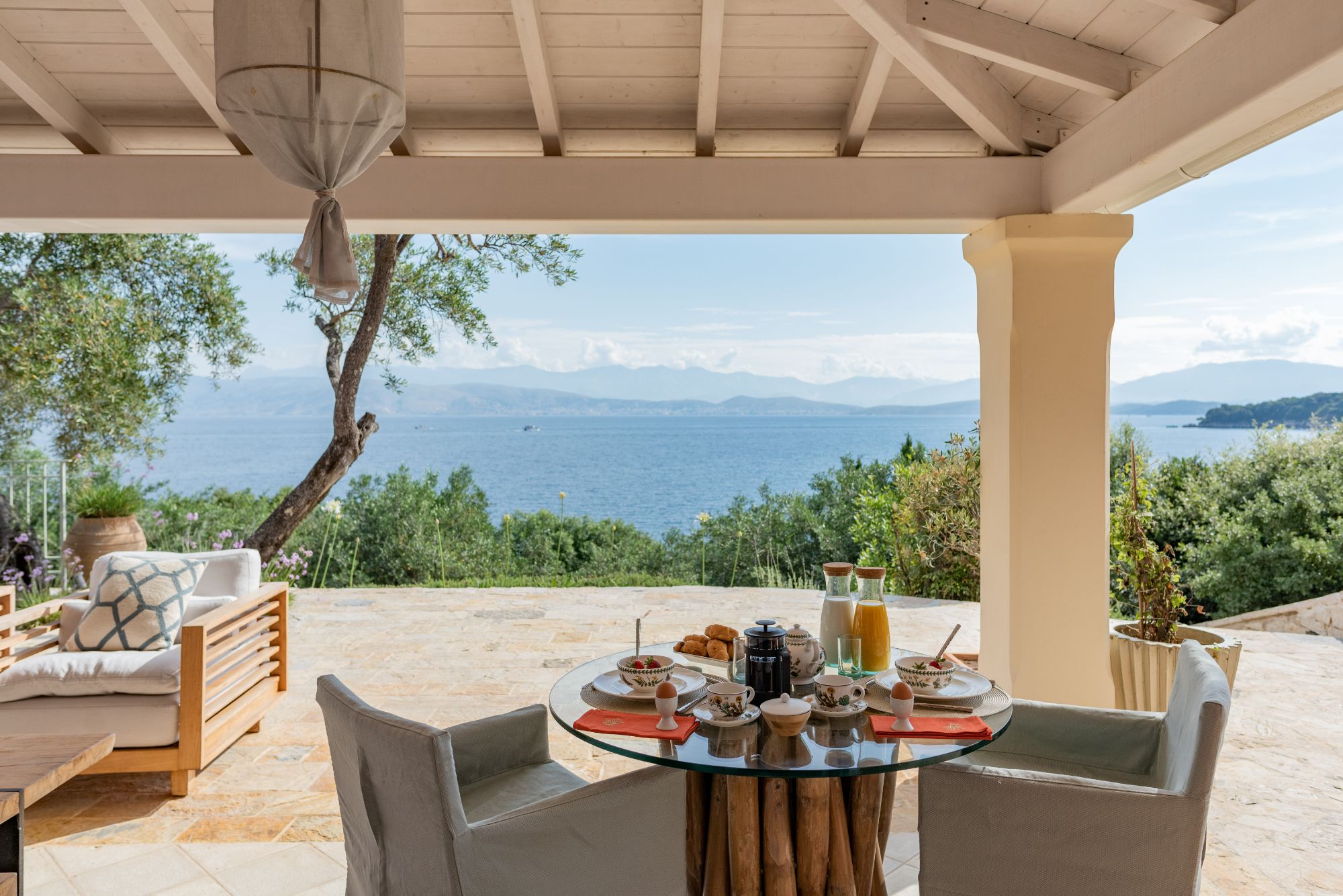 Outdoor seating at Villa Ophelia