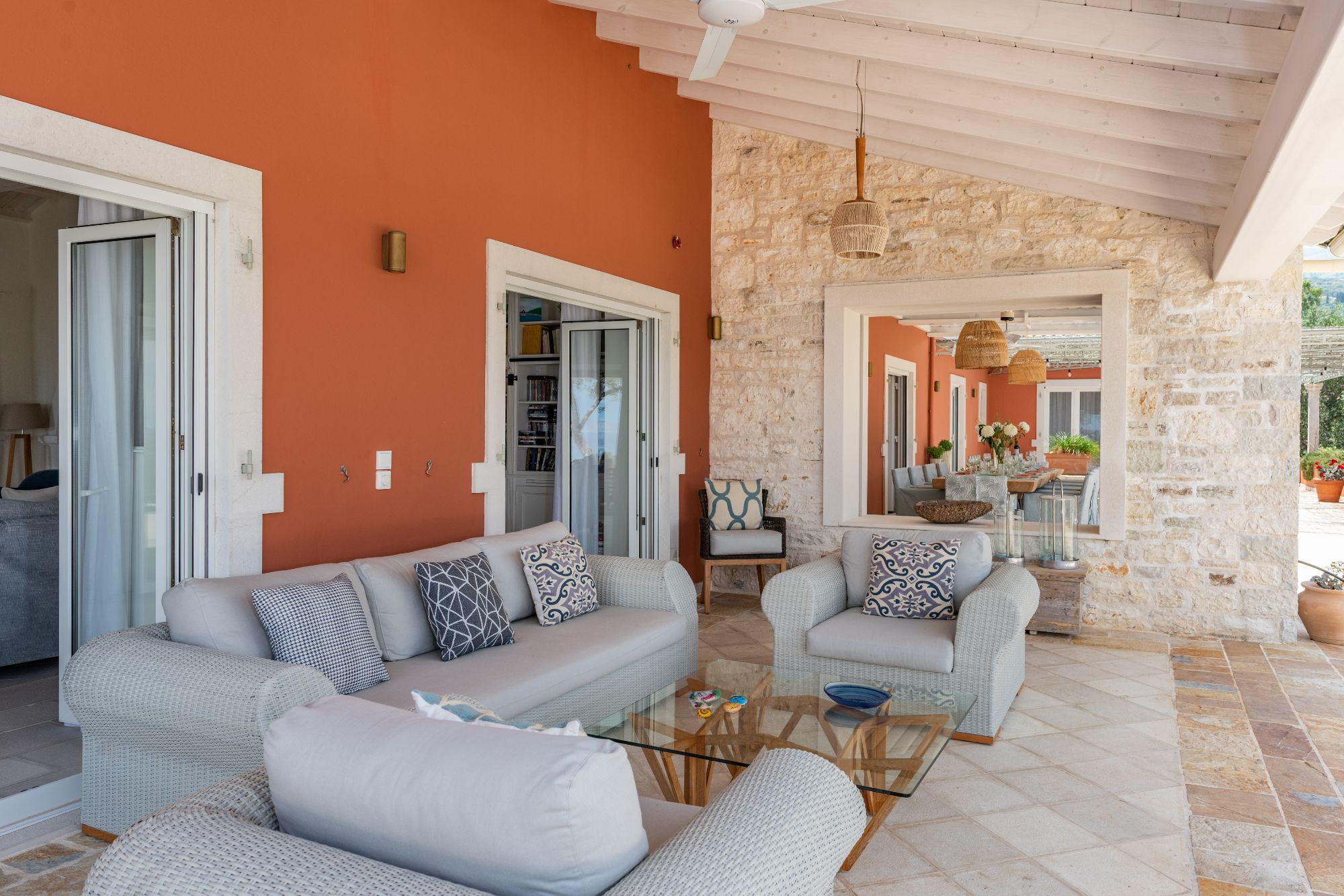 Outdoor seating at Villa Ophelia