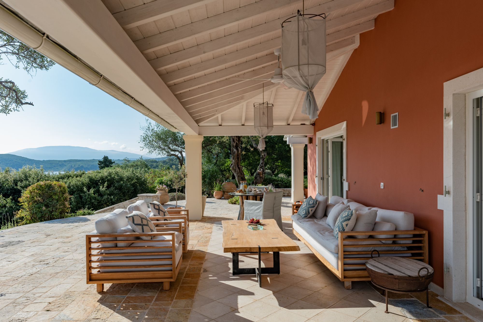 Outdoor seating at Villa Ophelia
