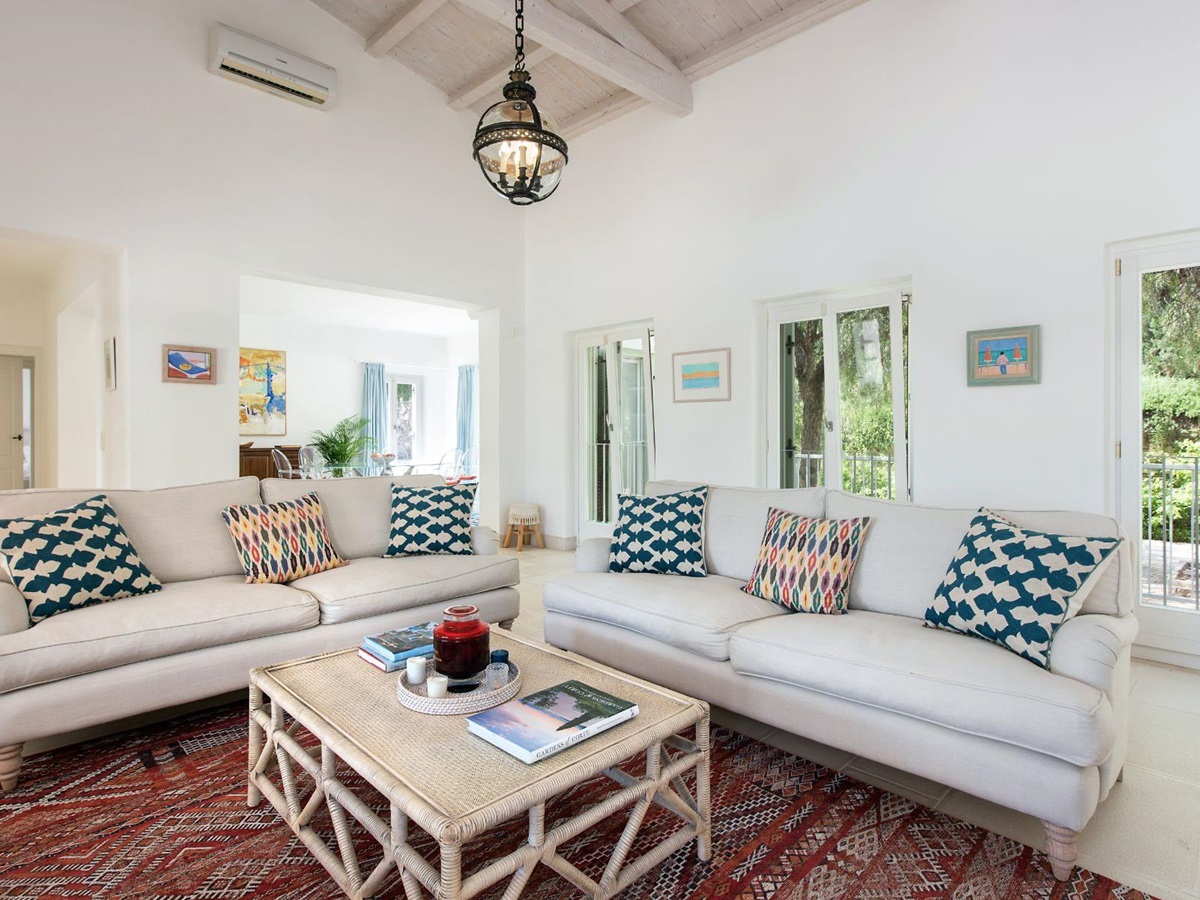 Living room at Villa Pashalia, Corfu
