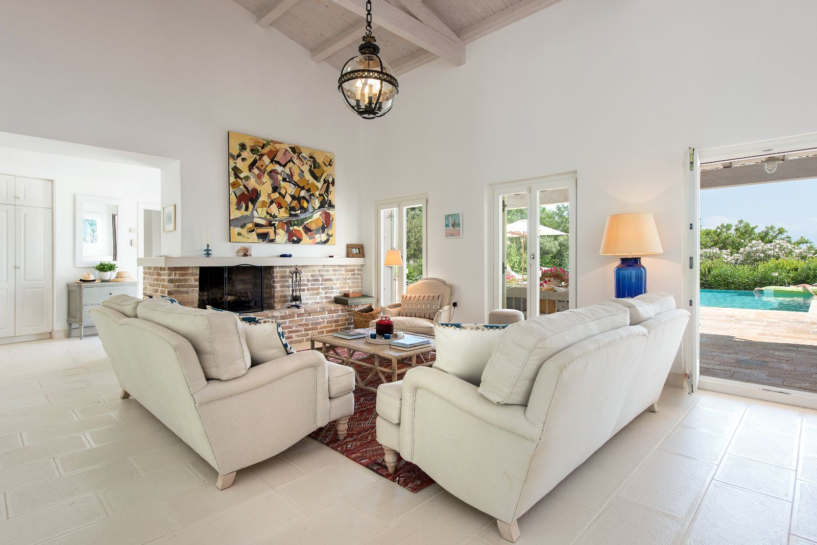 Living Room at Villa Pashalia in Corfu 