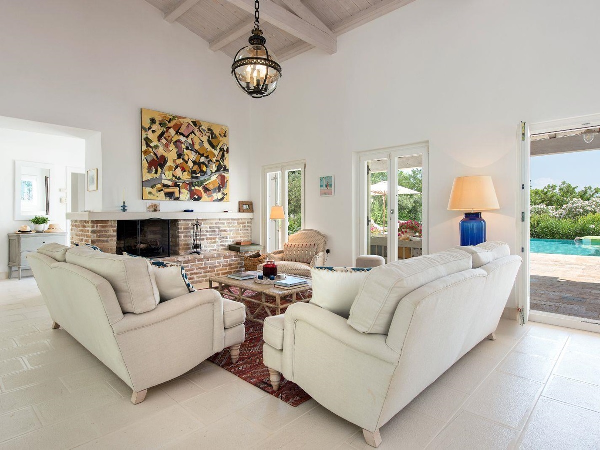 Living Room at Villa Pashalia in Corfu