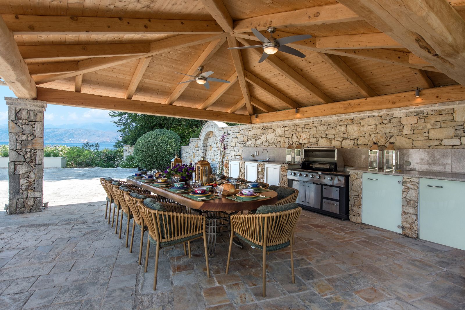 Outdoor Dining at Villa Pashalia in Corfu 