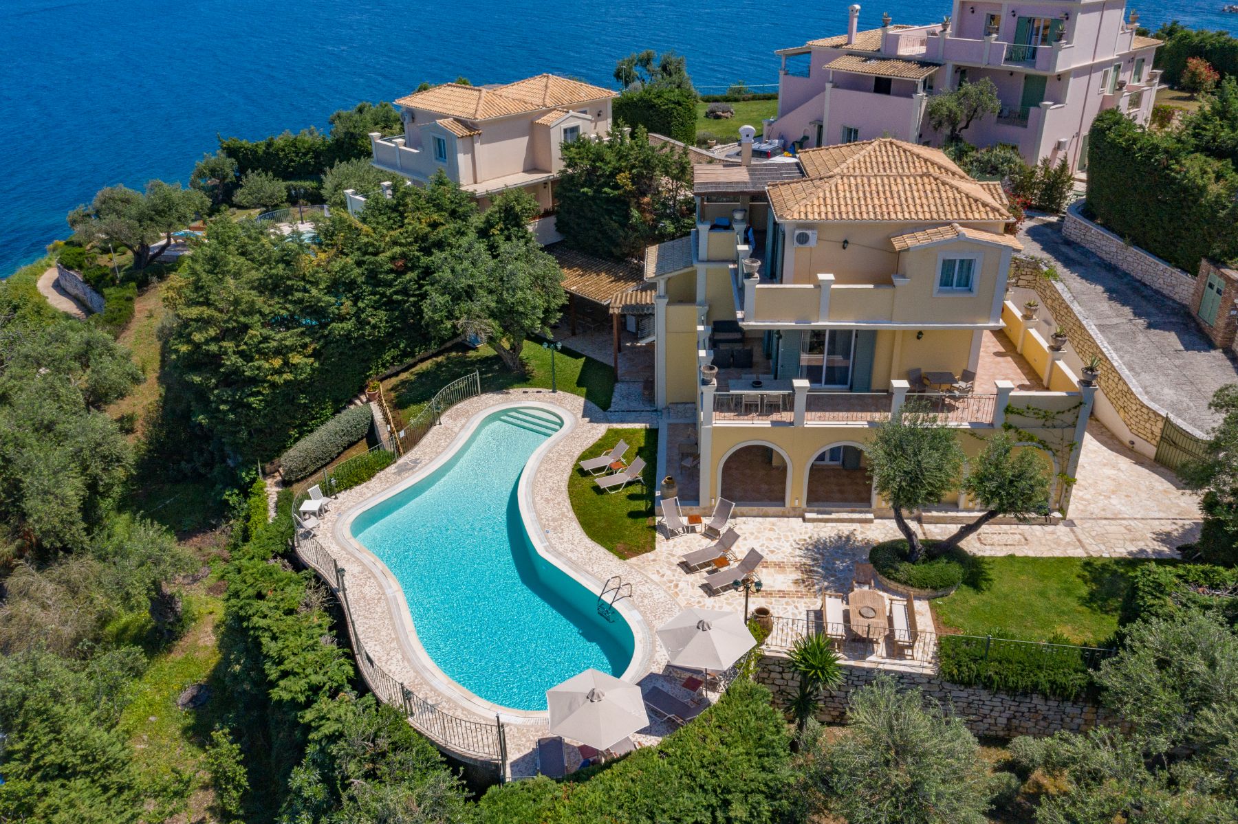Aerial view of Villa Petra, Corfu
